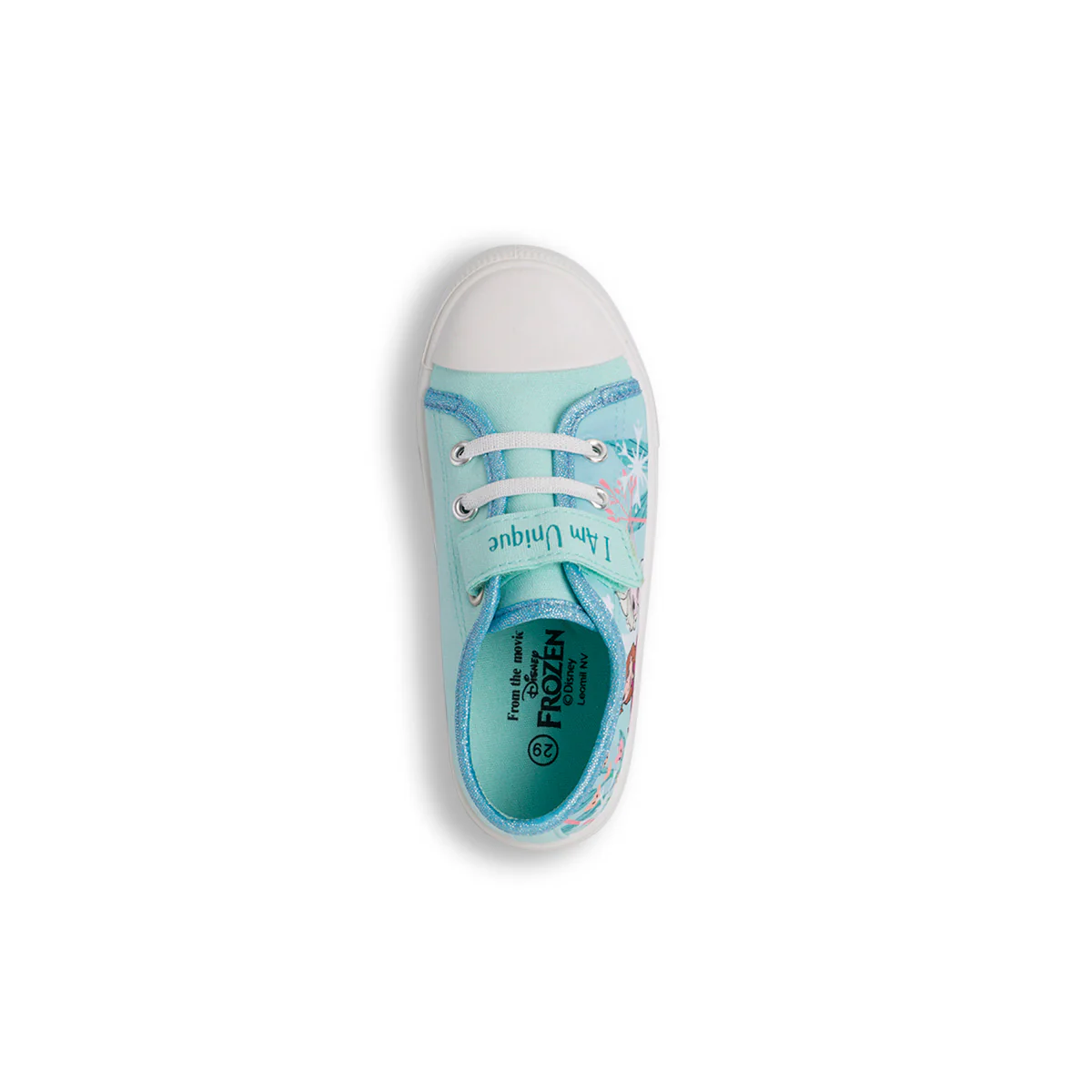 Sneakers primi passi azzurre da bambina con stampa Frozen - Image 6