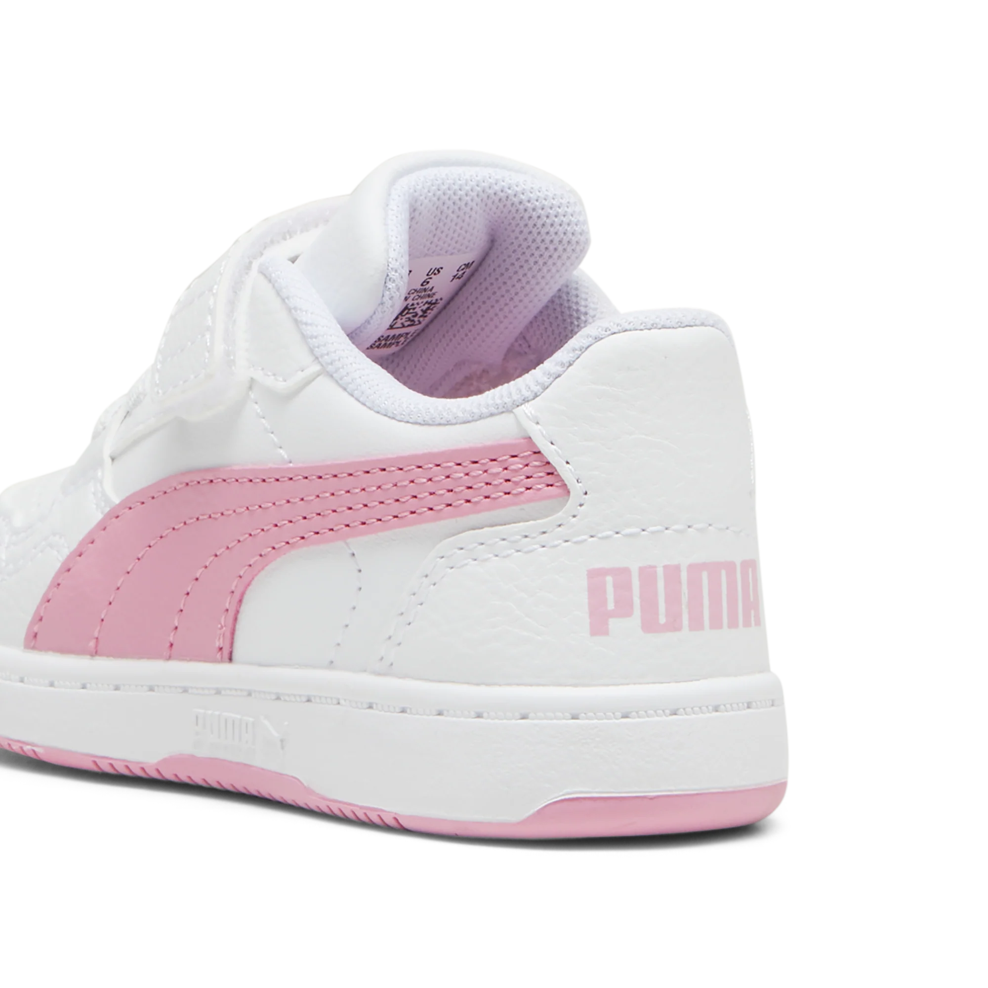 Sneakers primi passi bambina bianche e rosa Puma Reb-L - Image 3