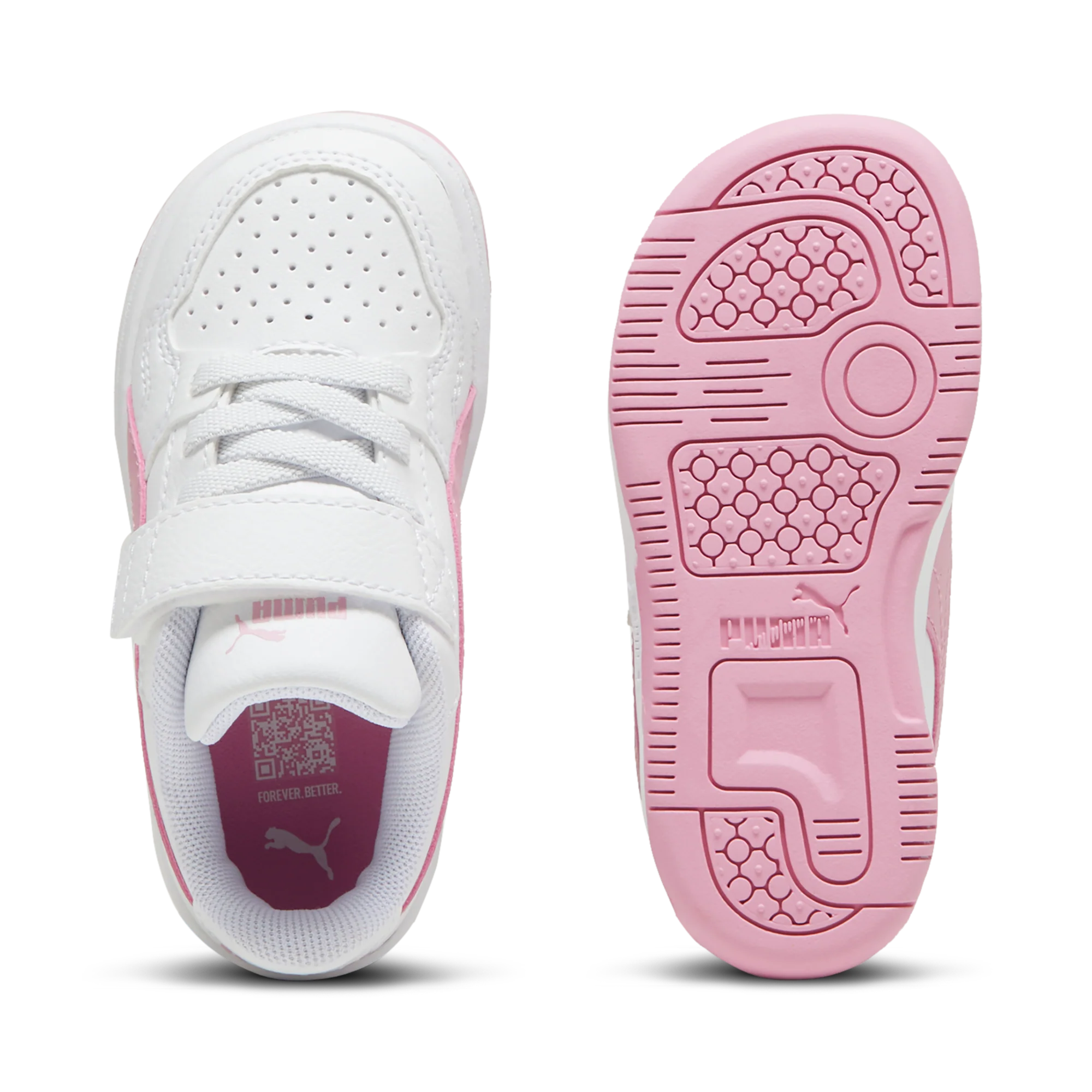 Sneakers primi passi bambina bianche e rosa Puma Reb-L - Image 4