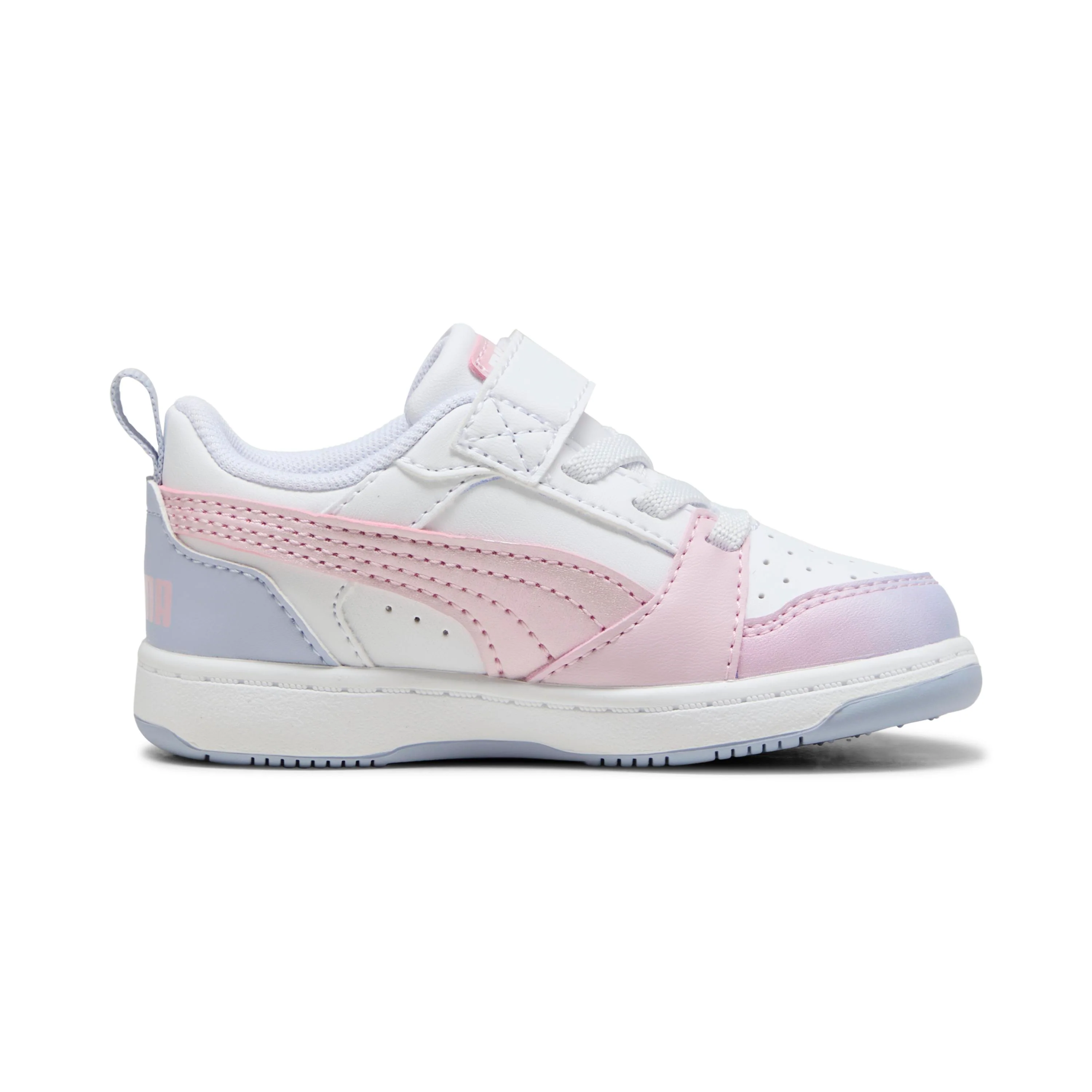 Sneakers primi passi bambina bianche rosa e lilla Puma Rebound v6 - Image 5