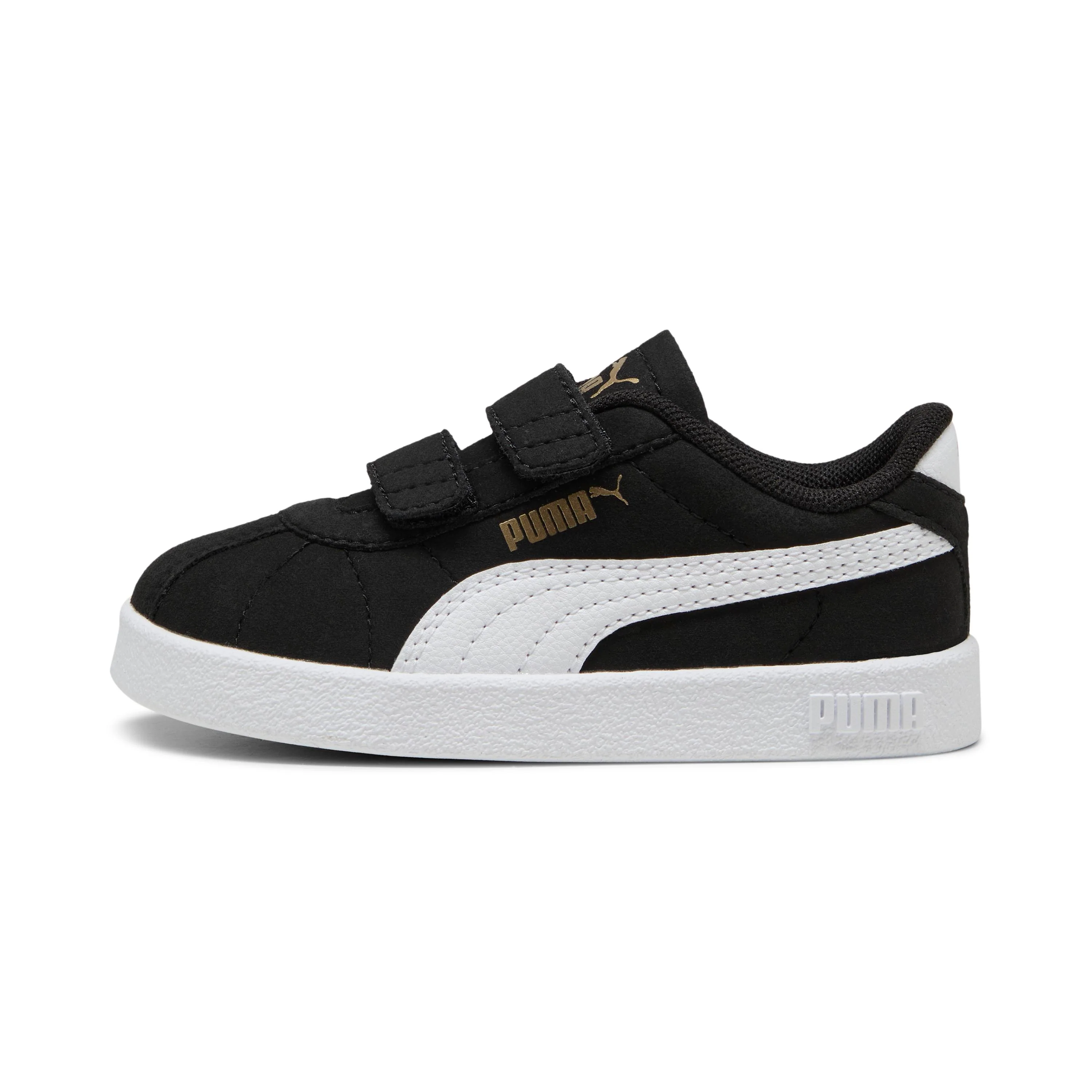 Sneakers primi passi bambina e bambino nere effetto scamosciato con strappo Puma Club II V - Image 2