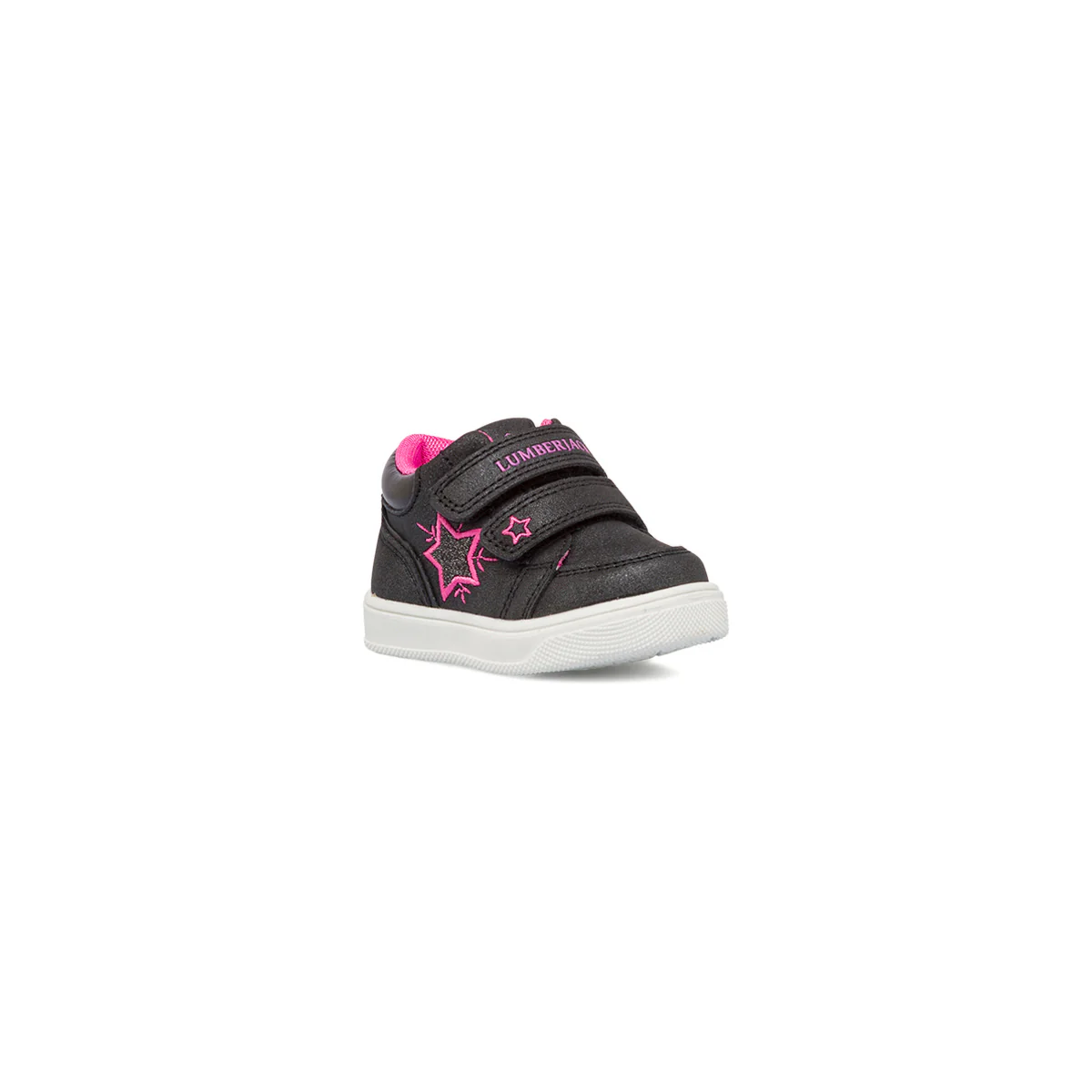 Sneakers primi passi bambina nere e rosa con glitter Lumberjack - Image 2