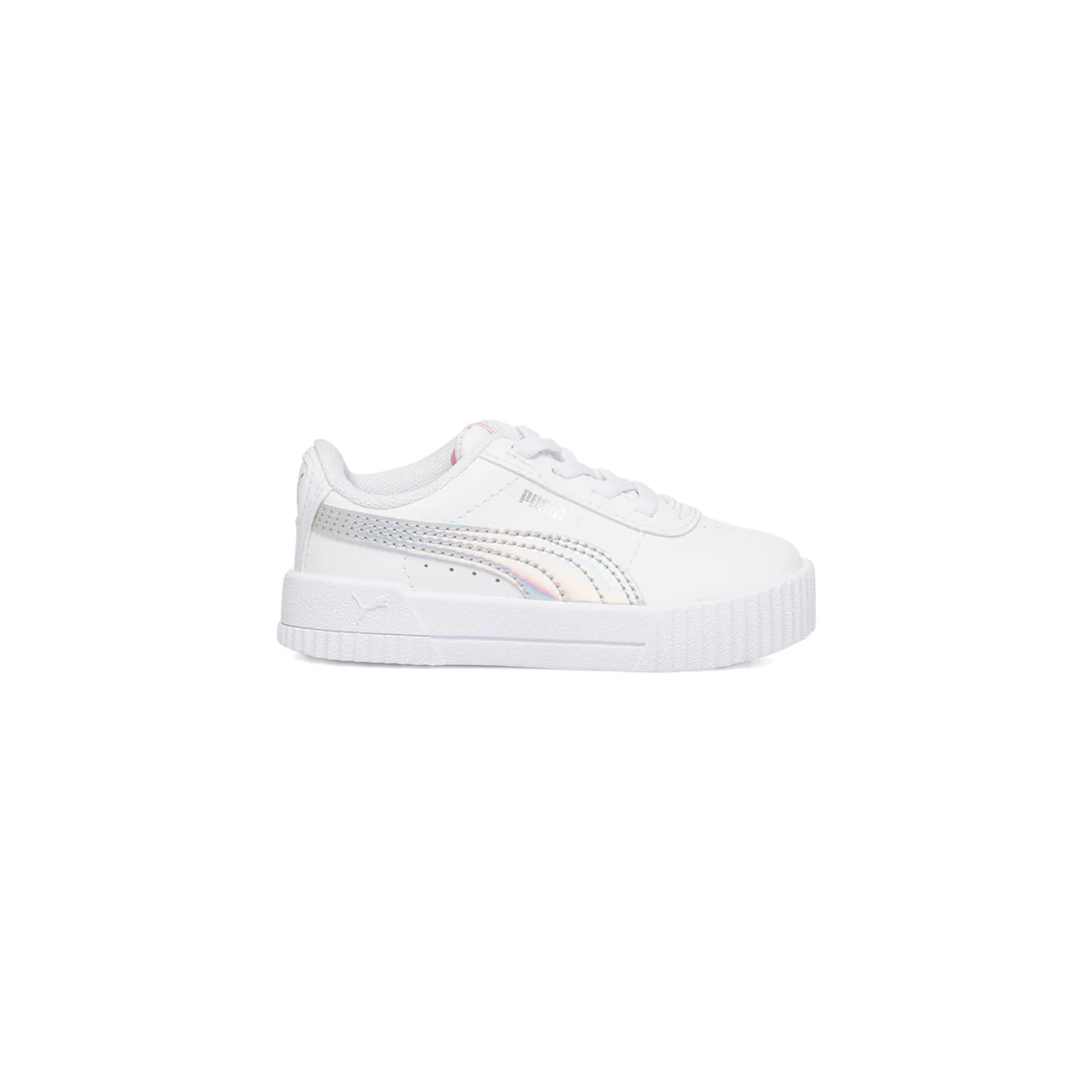 Sneakers primi passi bianche con dettaglio laminato Puma Carina Rainbow AC Inf