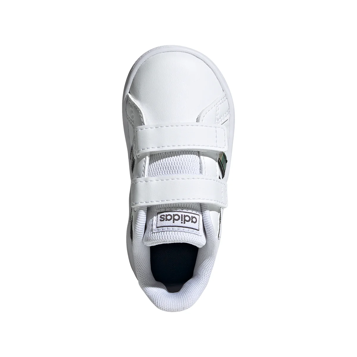 Sneakers primi passi bianche con strisce camouflage adidas Grand Court - Image 3