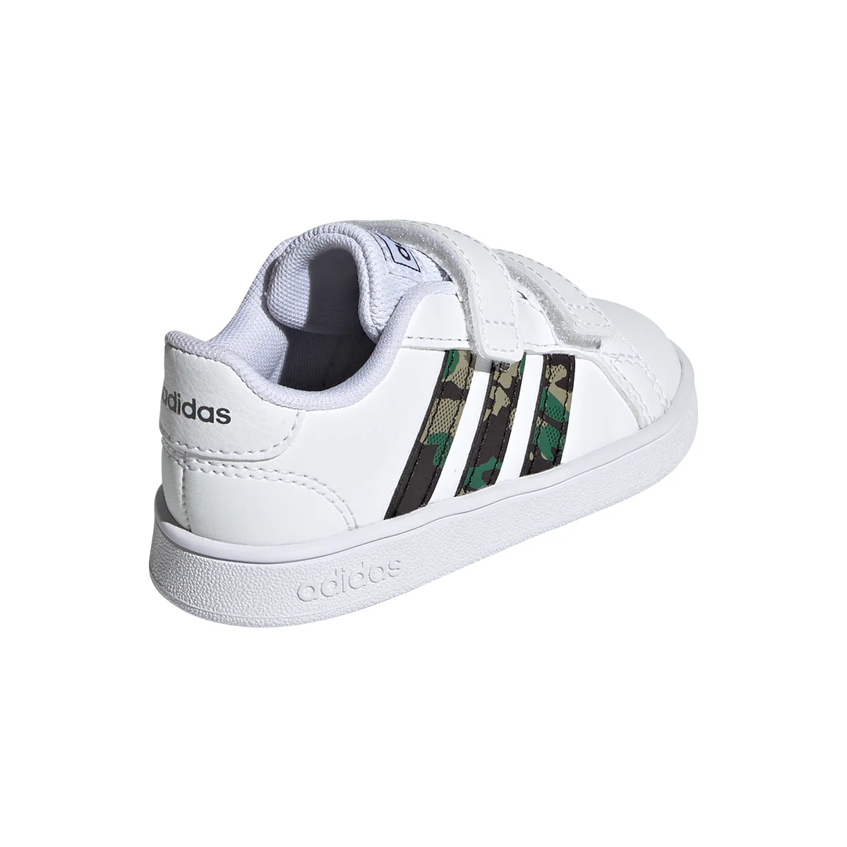 Sneakers primi passi bianche con strisce camouflage adidas Grand Court - Image 4