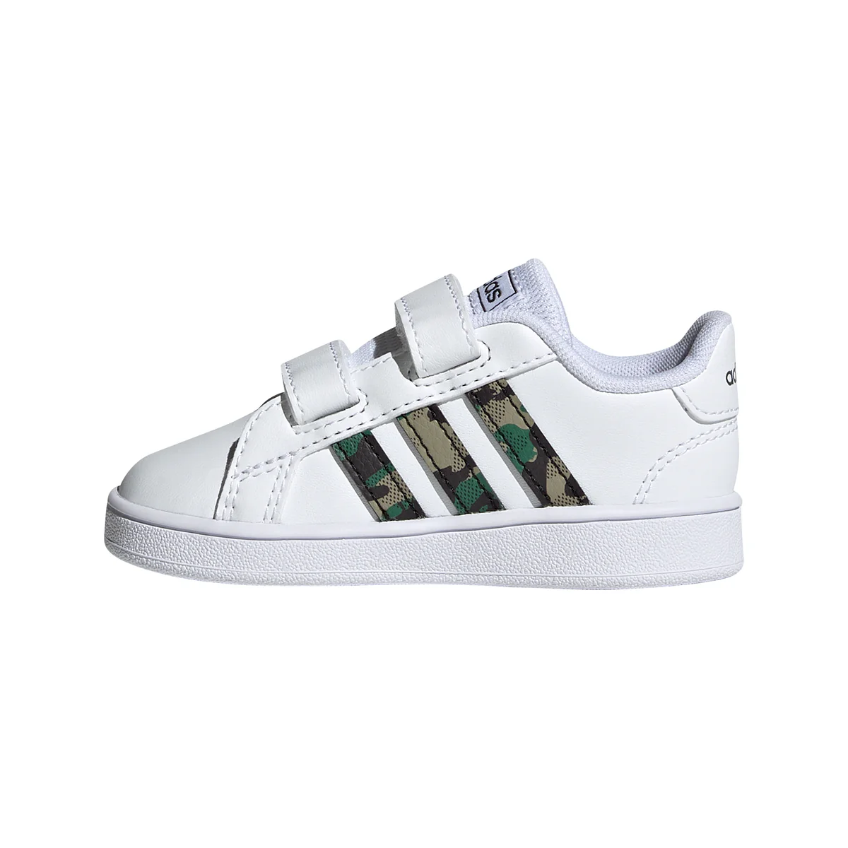 Sneakers primi passi bianche con strisce camouflage adidas Grand Court - Image 5