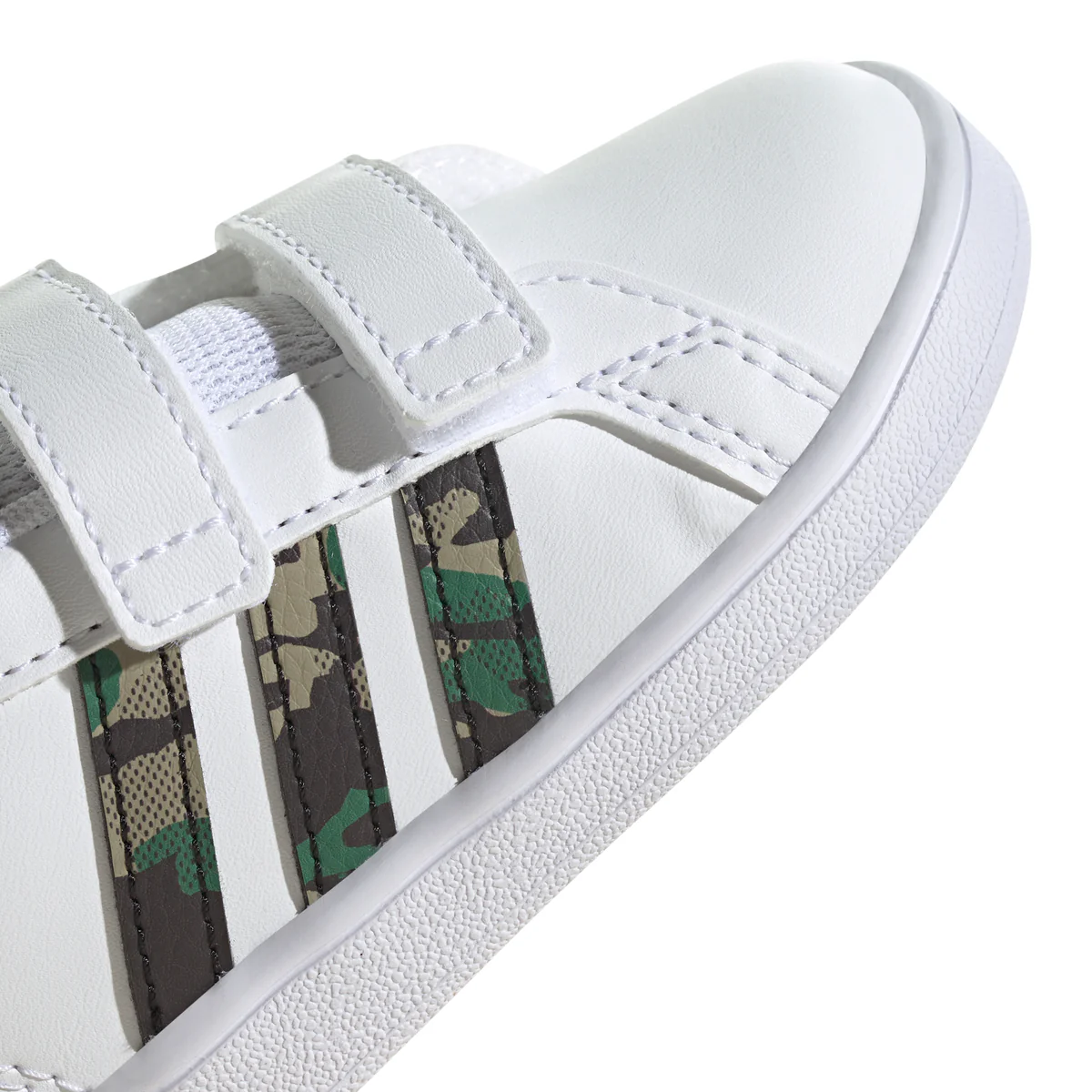 Sneakers primi passi bianche con strisce camouflage adidas Grand Court - Image 7