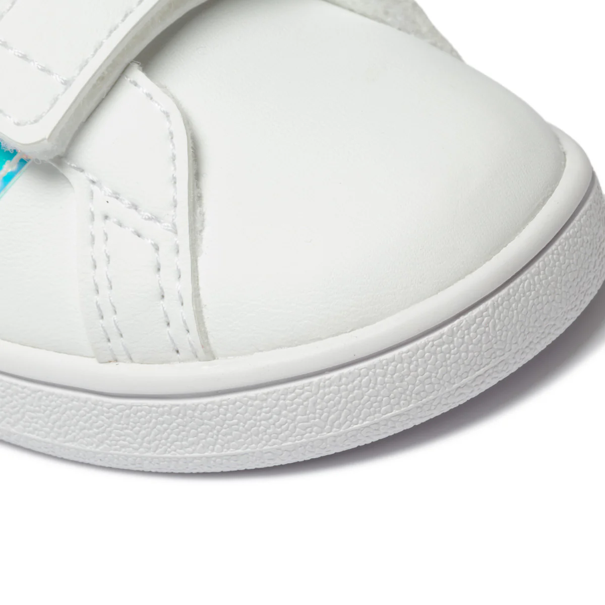 Sneakers primi passi bianche con strisce laminate adidas Grand Court - Image 5
