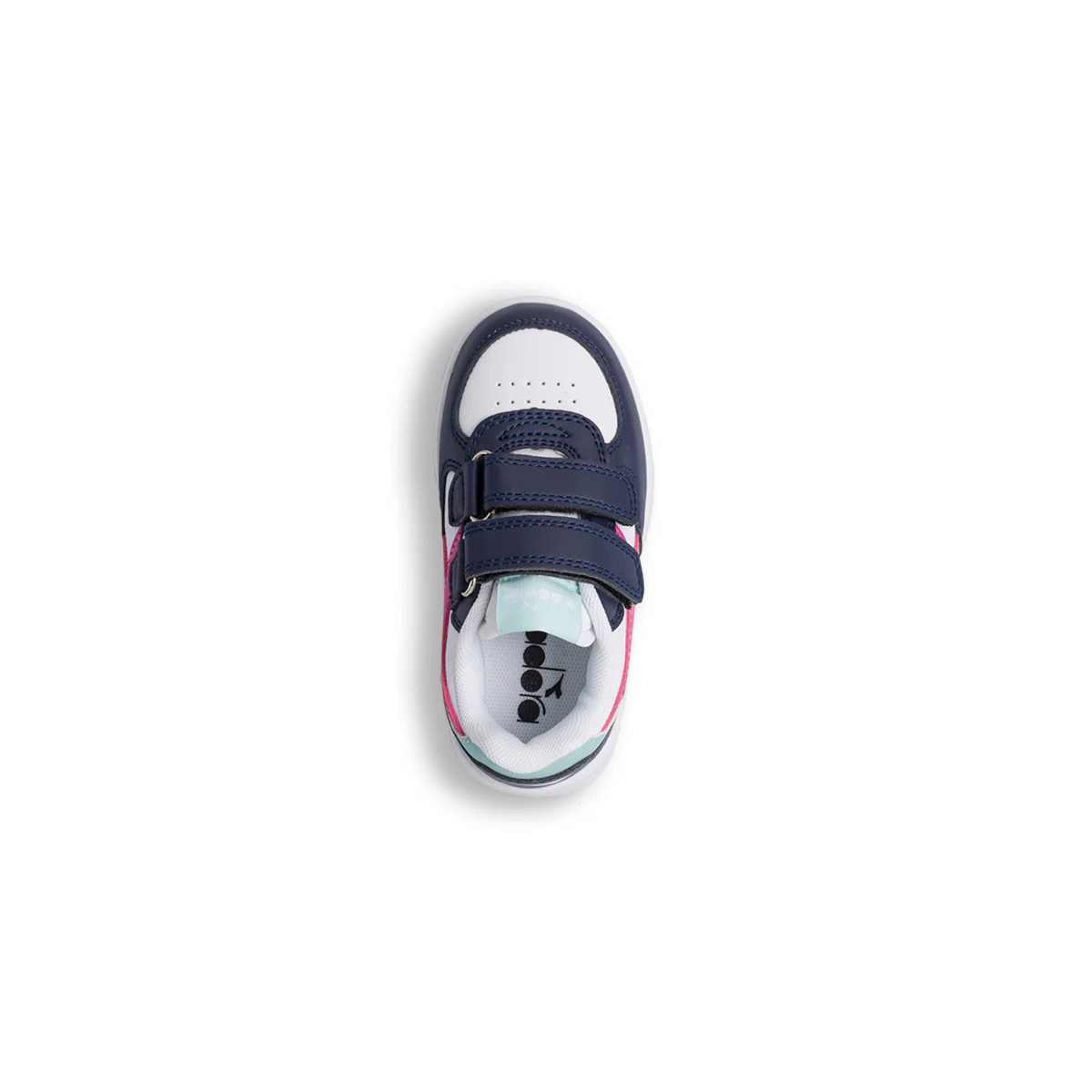 Sneakers primi passi bianche da bambina con dettagli blu e fucsia Diadora Raptor Low TD - Image 7