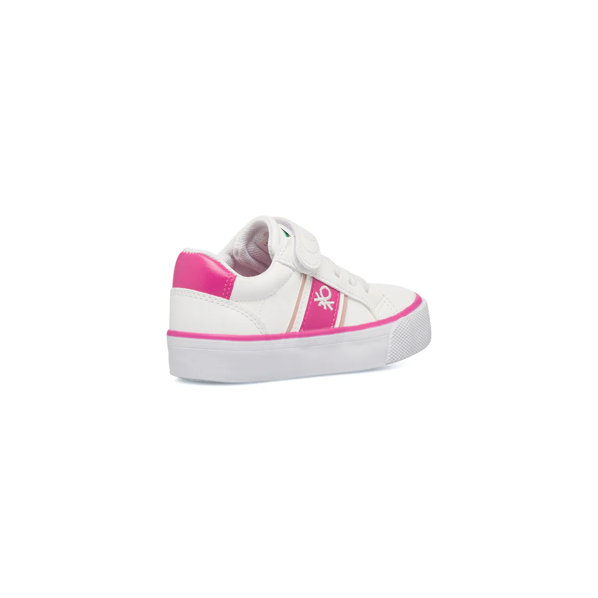 Sneakers primi passi bianche da bambina con dettagli fucsia Benetton Crispy Ltx - Image 3