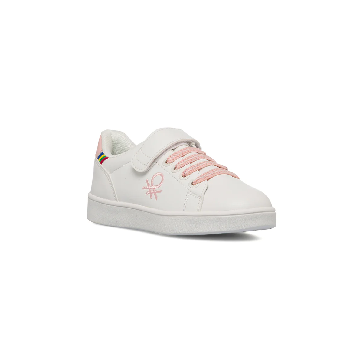 Sneakers primi passi bianche da bambina con dettagli rosa Benetton Penn LTX - Image 2