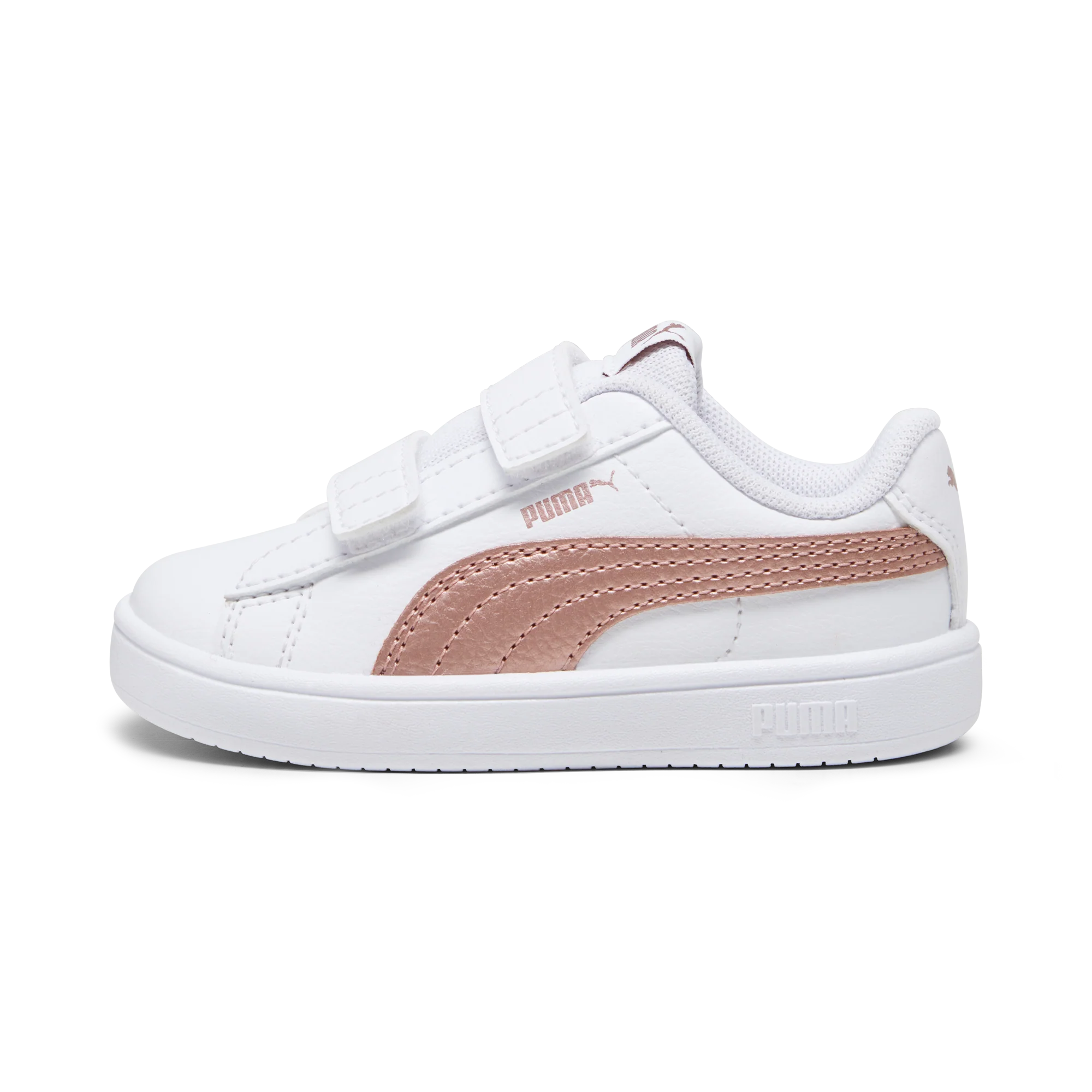 Sneakers primi passi bianche da bambina con logo oro rosa Puma Rickie Classic V Inf - Image 3