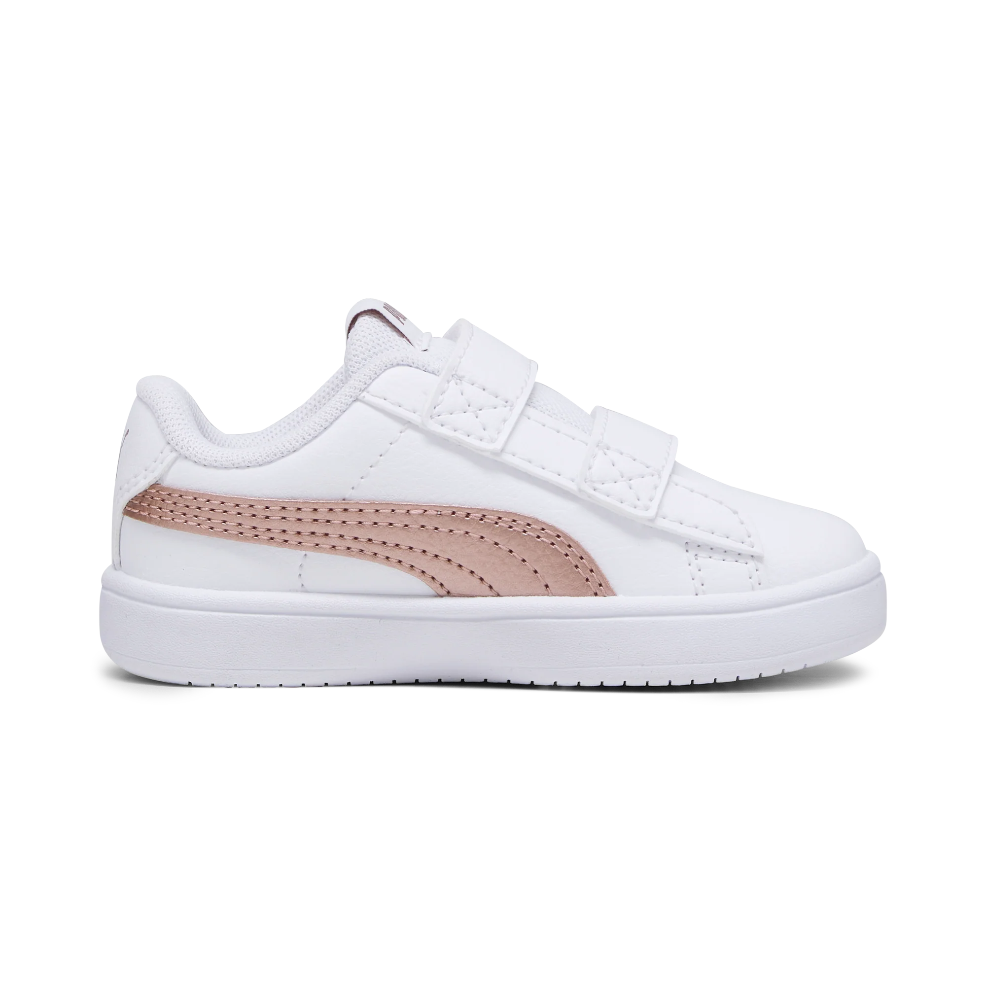 Sneakers primi passi bianche da bambina con logo oro rosa Puma Rickie Classic V Inf - Image 5