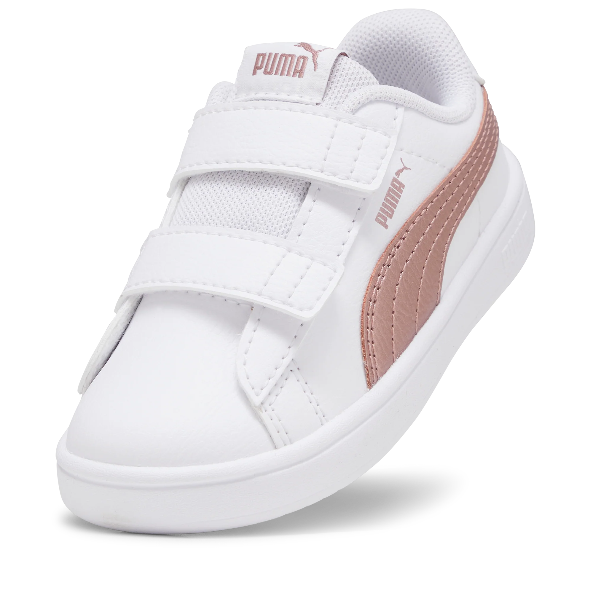 Sneakers primi passi bianche da bambina con logo oro rosa Puma Rickie Classic V Inf - Image 6