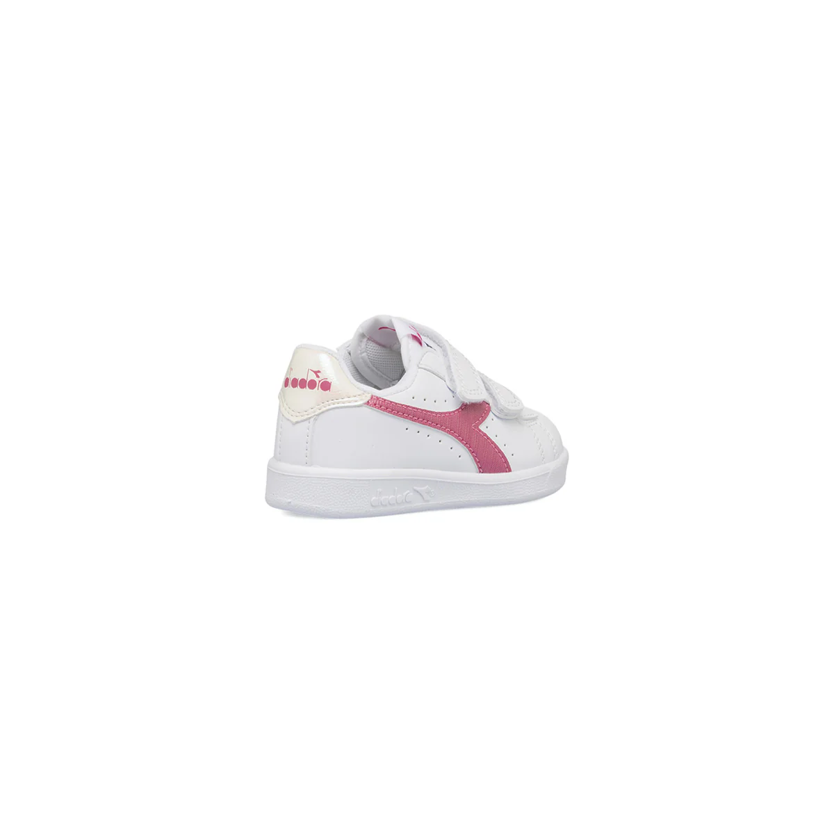 Sneakers primi passi bianche da bambina con logo rosa Diadora Game P TD - Image 3