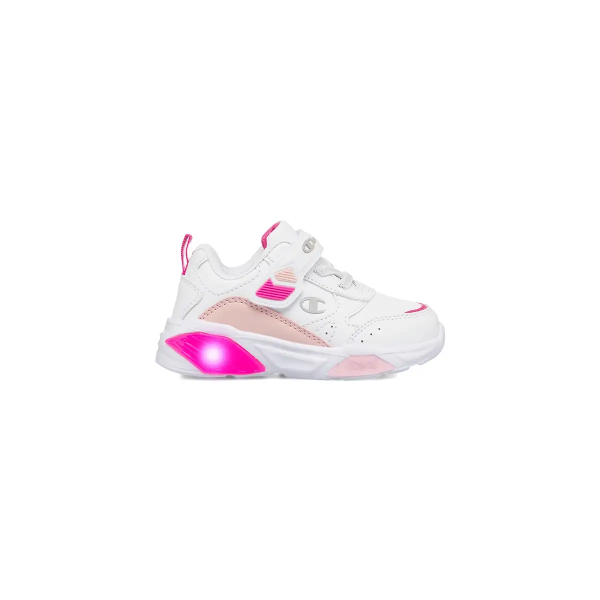 Sneakers primi passi bianche da bambina con luci nella suola Champion Wave TD