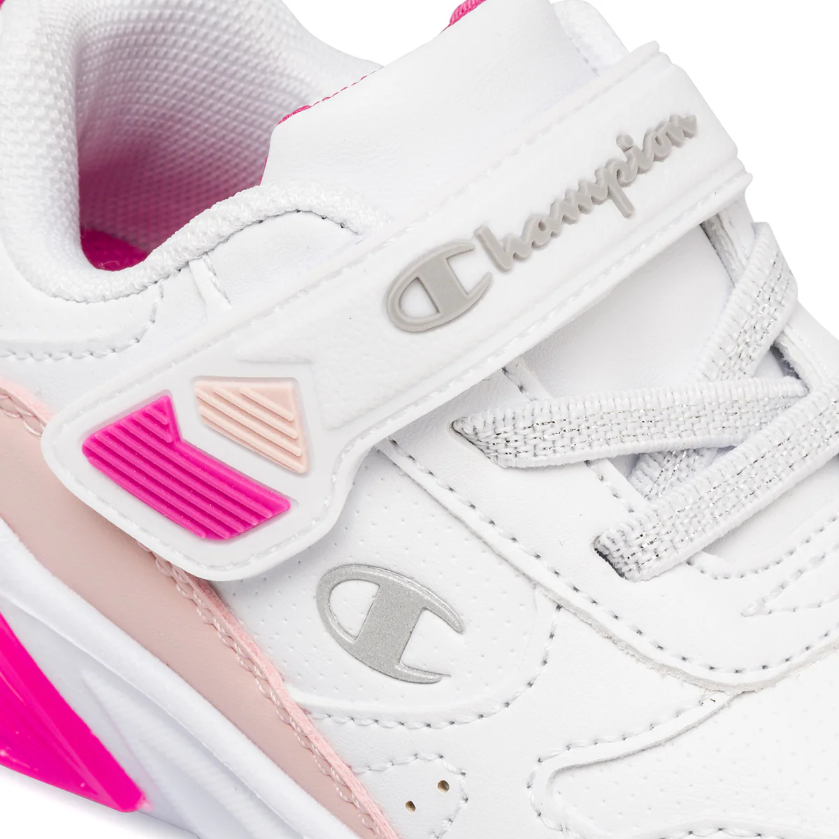 Sneakers primi passi bianche da bambina con luci nella suola Champion Wave TD - Image 6