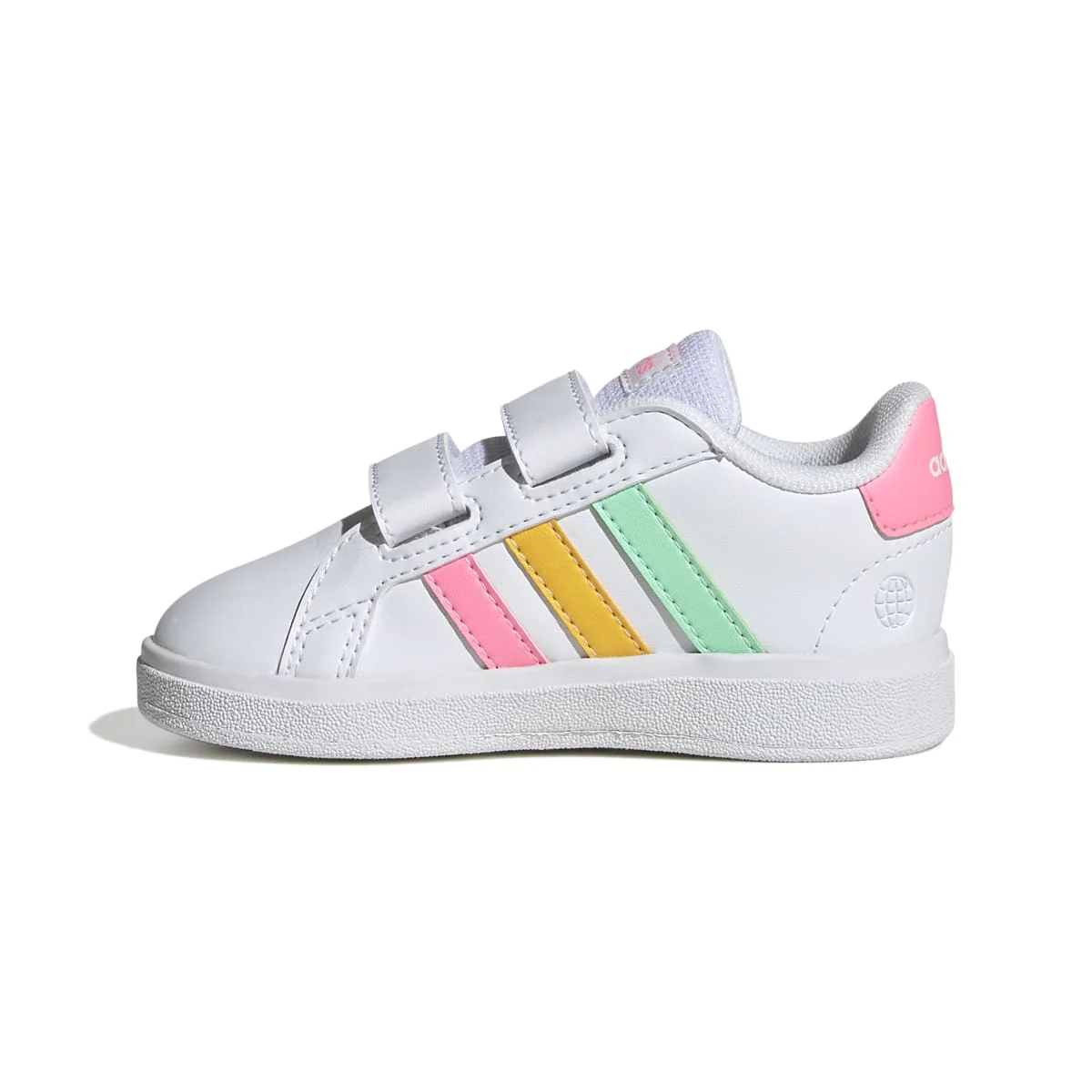 Sneakers primi passi bianche da bambina con strisce a contrasto adidas Grand Court 2.0 Cf I - Image 4