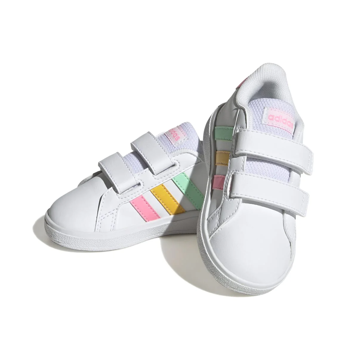 Sneakers primi passi bianche da bambina con strisce a contrasto adidas Grand Court 2.0 Cf I - Image 5