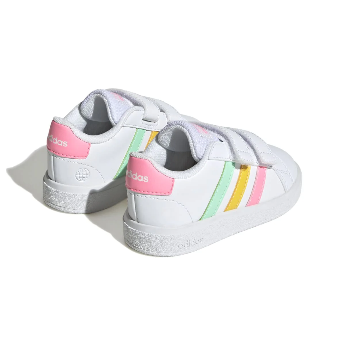 Sneakers primi passi bianche da bambina con strisce a contrasto adidas Grand Court 2.0 Cf I - Image 6