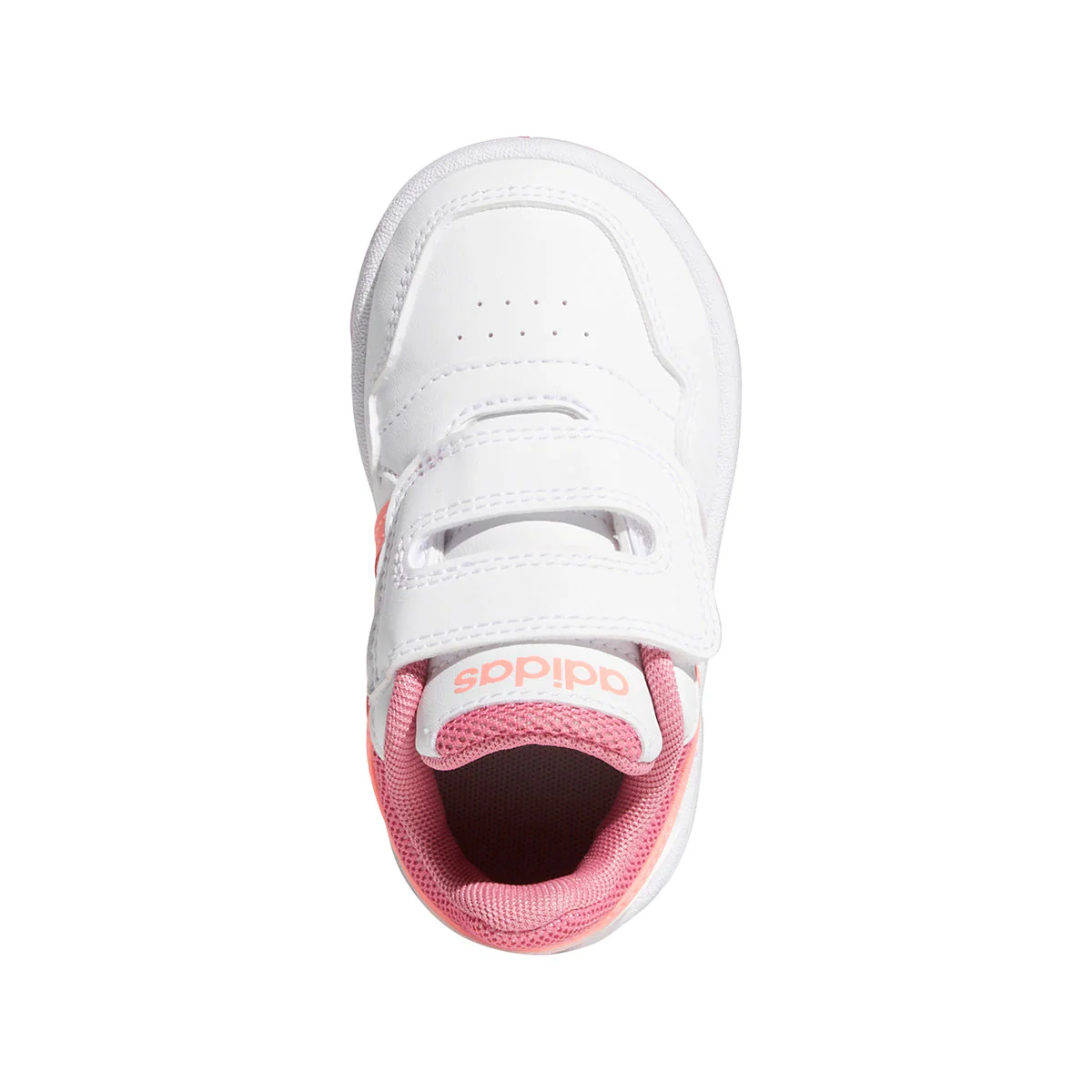 Sneakers primi passi bianche da bambina con strisce a contrasto adidas Hoops 3.0 - Image 2