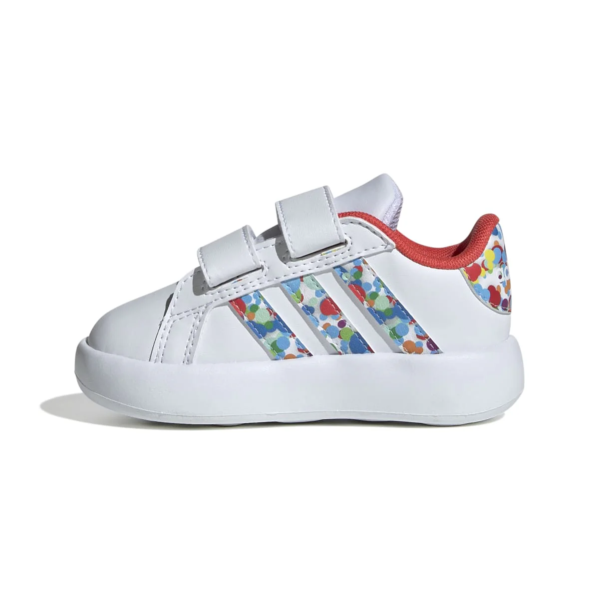 Sneakers primi passi bianche da bambina con strisce multicolore adidas Grand Court 2.0 CF I - Image 5
