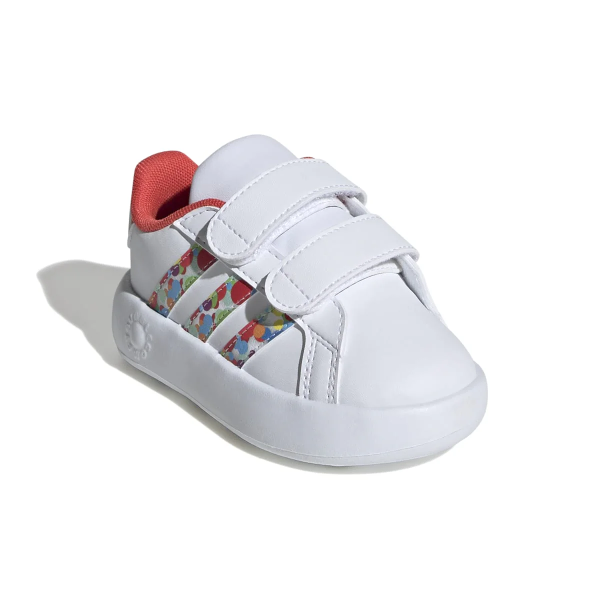Sneakers primi passi bianche da bambina con strisce multicolore adidas Grand Court 2.0 CF I - Image 6