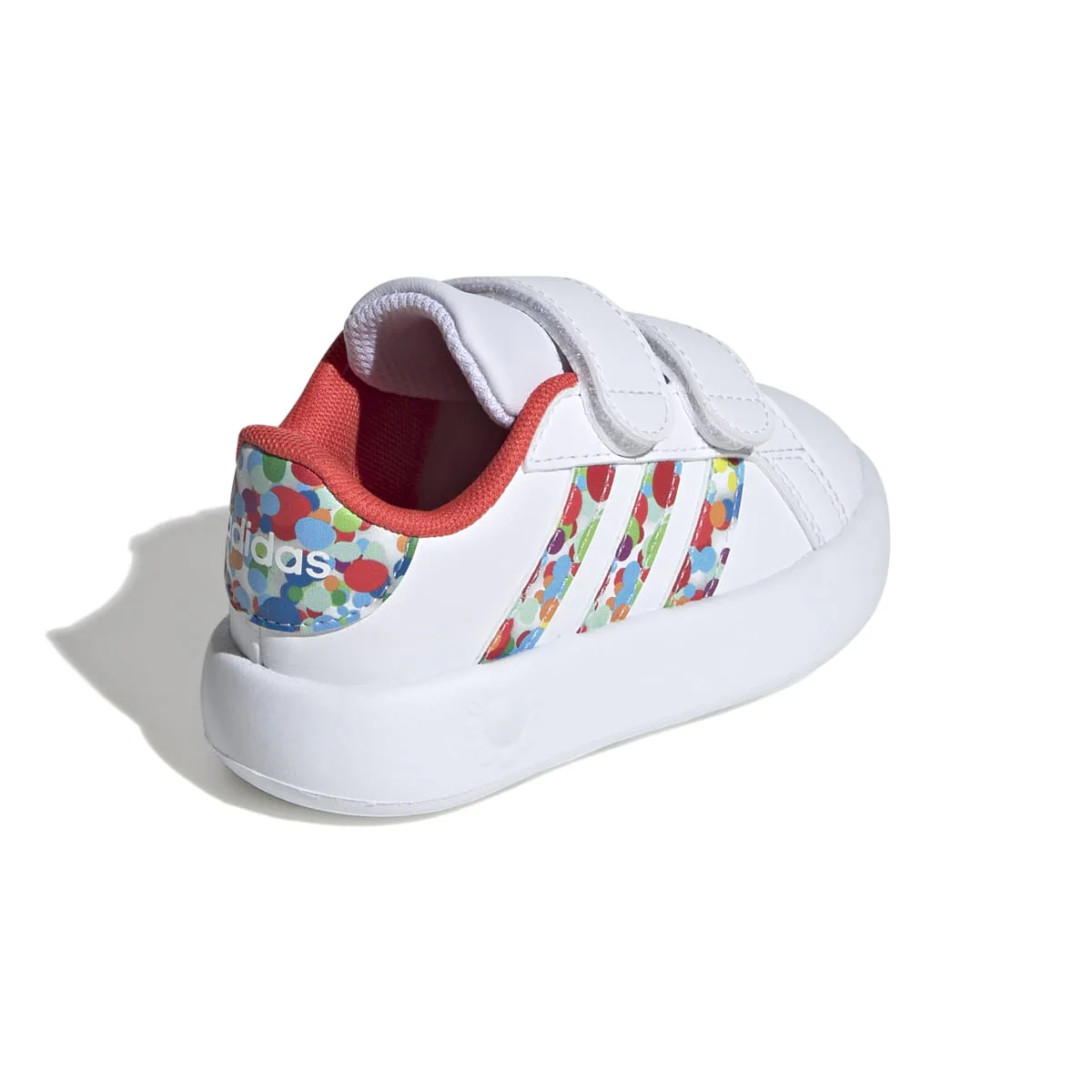Sneakers primi passi bianche da bambina con strisce multicolore adidas Grand Court 2.0 CF I - Image 7