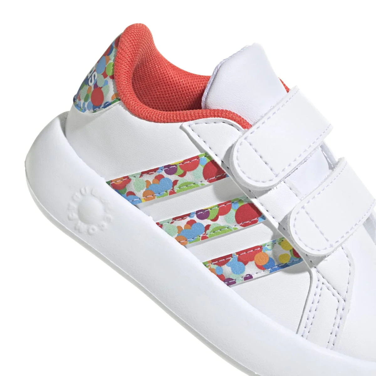 Sneakers primi passi bianche da bambina con strisce multicolore adidas Grand Court 2.0 CF I - Image 9