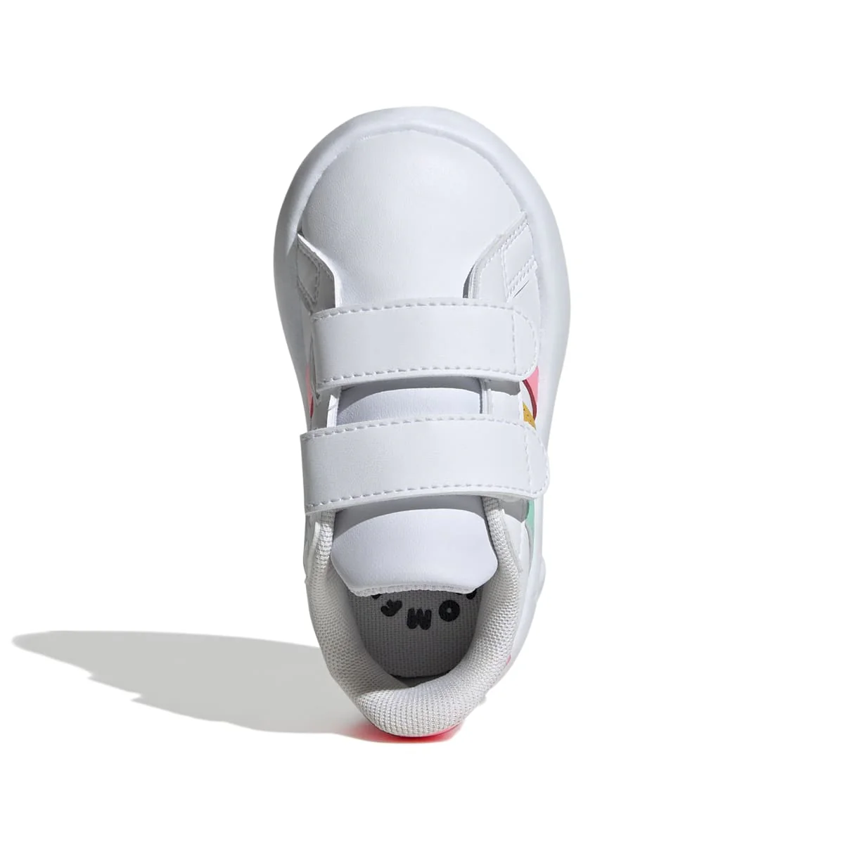 Sneakers primi passi bianche da bambina con strisce multicolore adidas Grand Court 2.0 CF I - Image 2