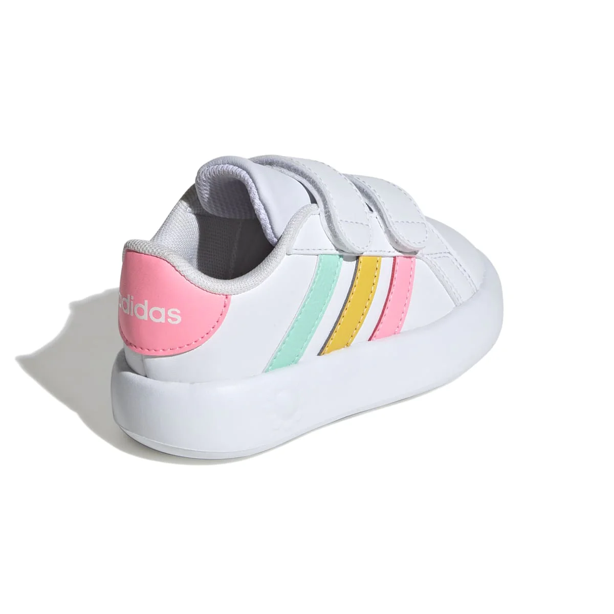 Sneakers primi passi bianche da bambina con strisce multicolore adidas Grand Court 2.0 CF I - Image 6