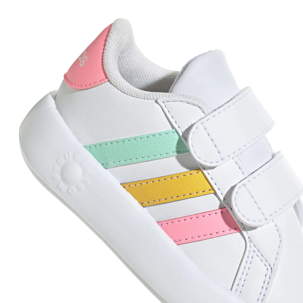 Sneakers primi passi bianche da bambina con strisce multicolore adidas Grand Court 2.0 CF I - Image 8