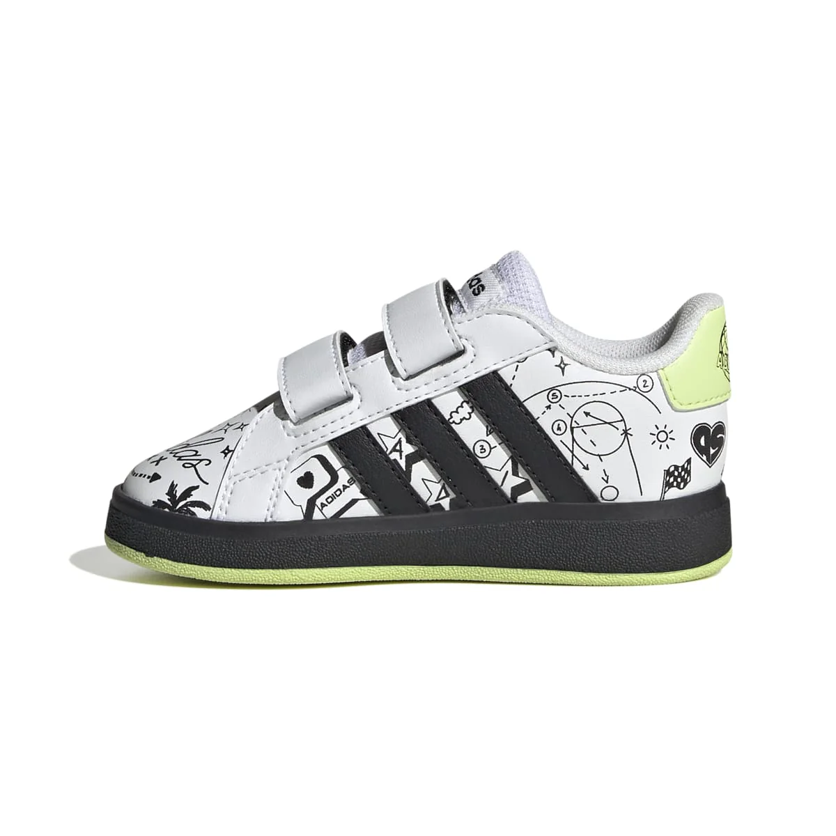 Sneakers primi passi bianche da bambino con decorazioni sulla tomaia adidas Grand Court 2.0 CF - Image 4