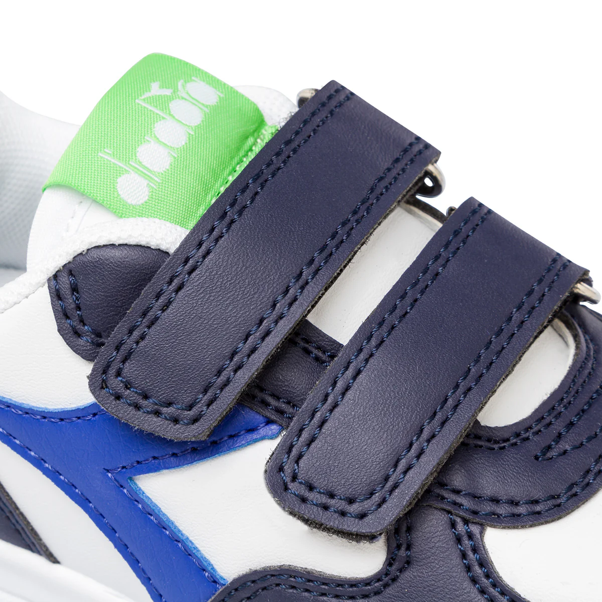 Sneakers primi passi bianche da bambino con dettagli blu Diadora Raptor Low TD - Image 6
