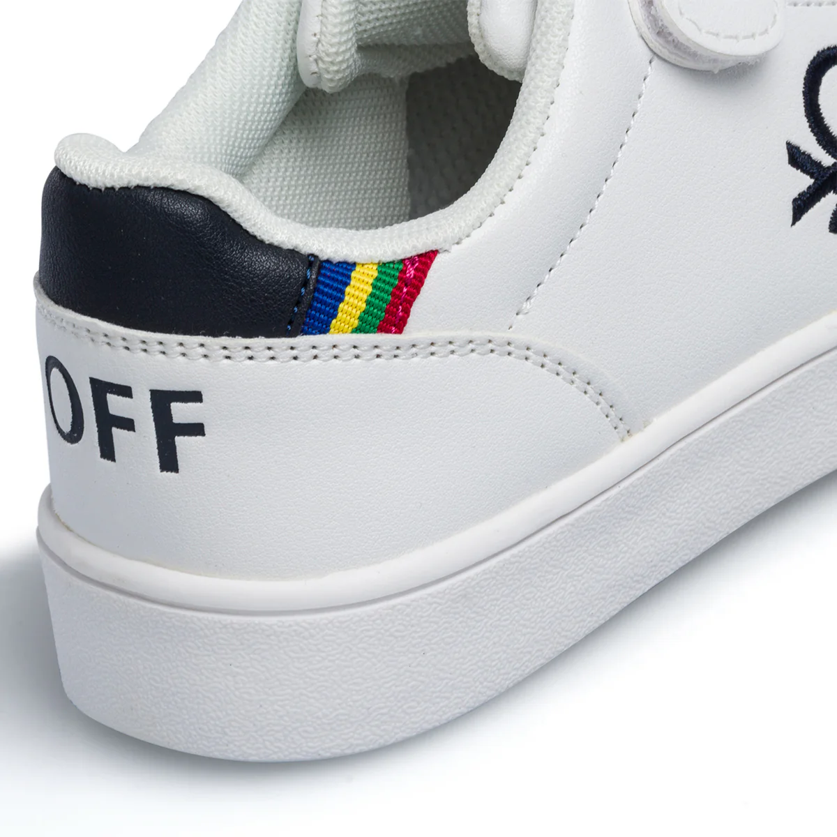 Sneakers primi passi bianche da bambino con dettagli neri Benetton Penn LTX - Image 8