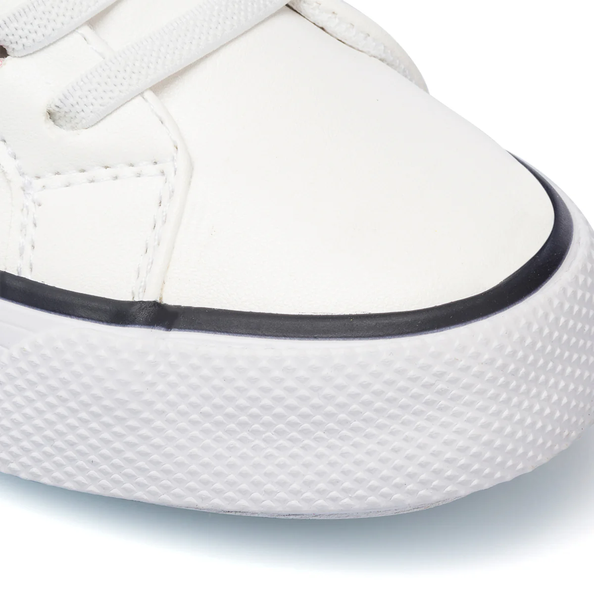 Sneakers primi passi bianche da bambino con dettaglio blu sul tallone Benetton Crispy Ltx - Image 5