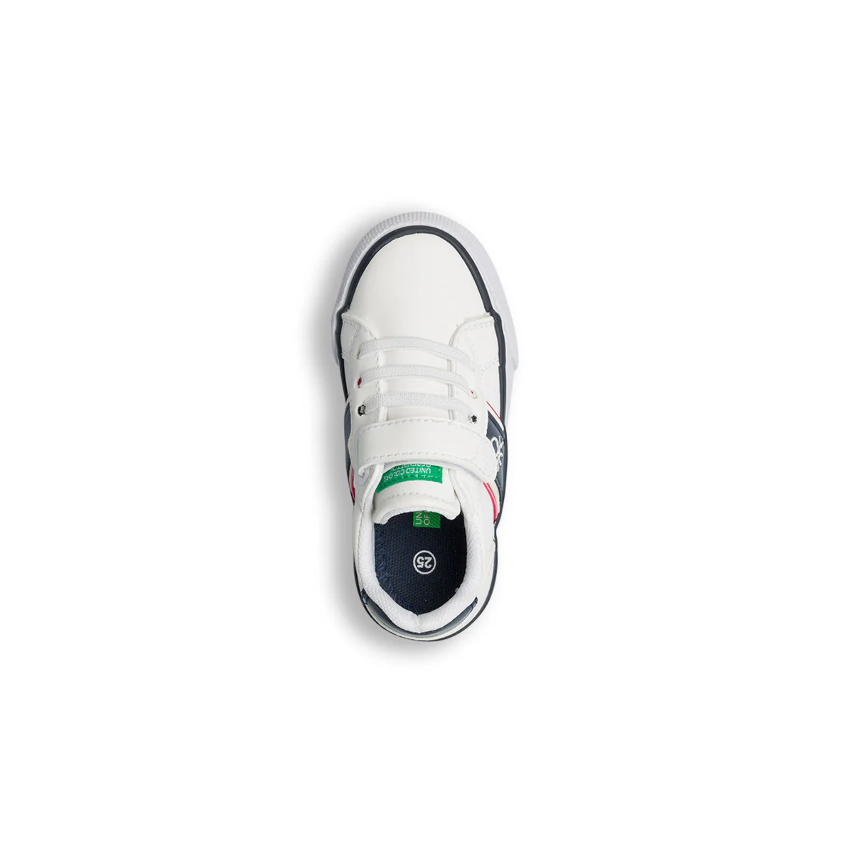 Sneakers primi passi bianche da bambino con dettaglio blu sul tallone Benetton Crispy Ltx - Image 8