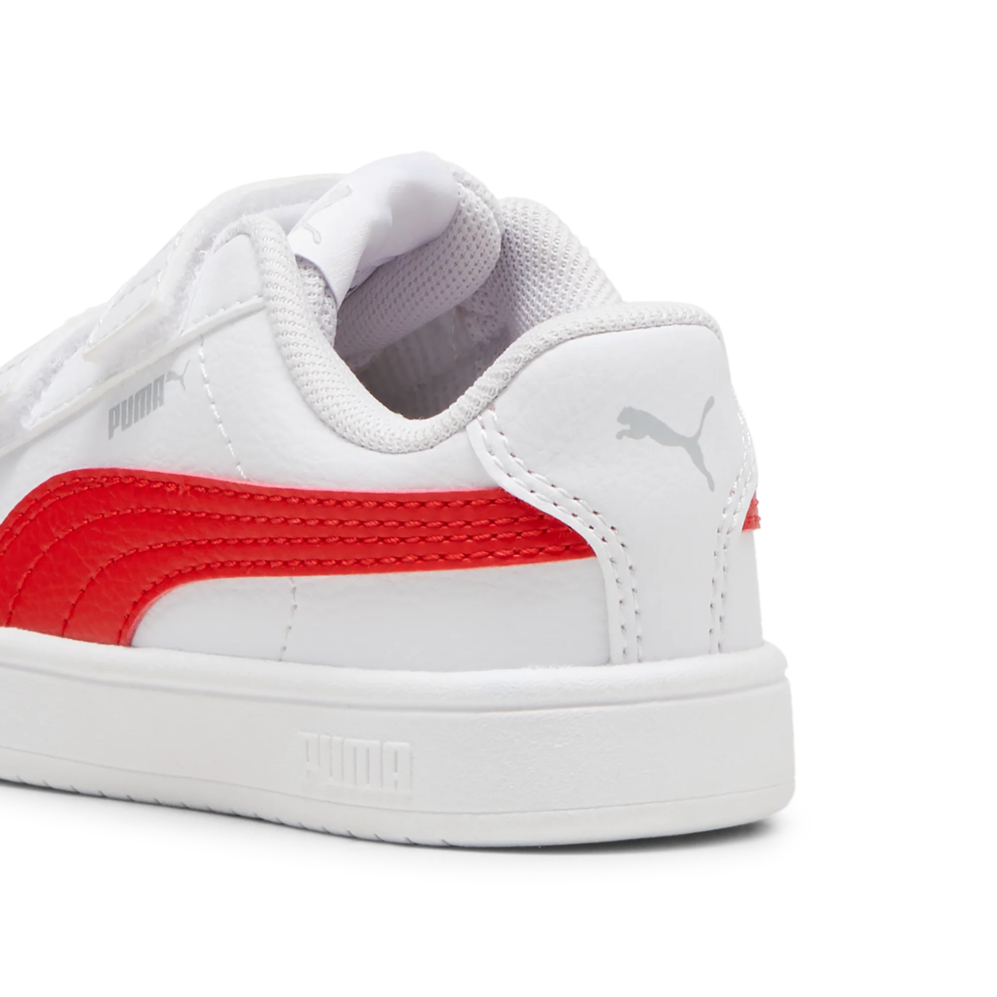 Sneakers primi passi bianche da bambino con logo rosso Puma Rickie Classic V Inf - Image 2