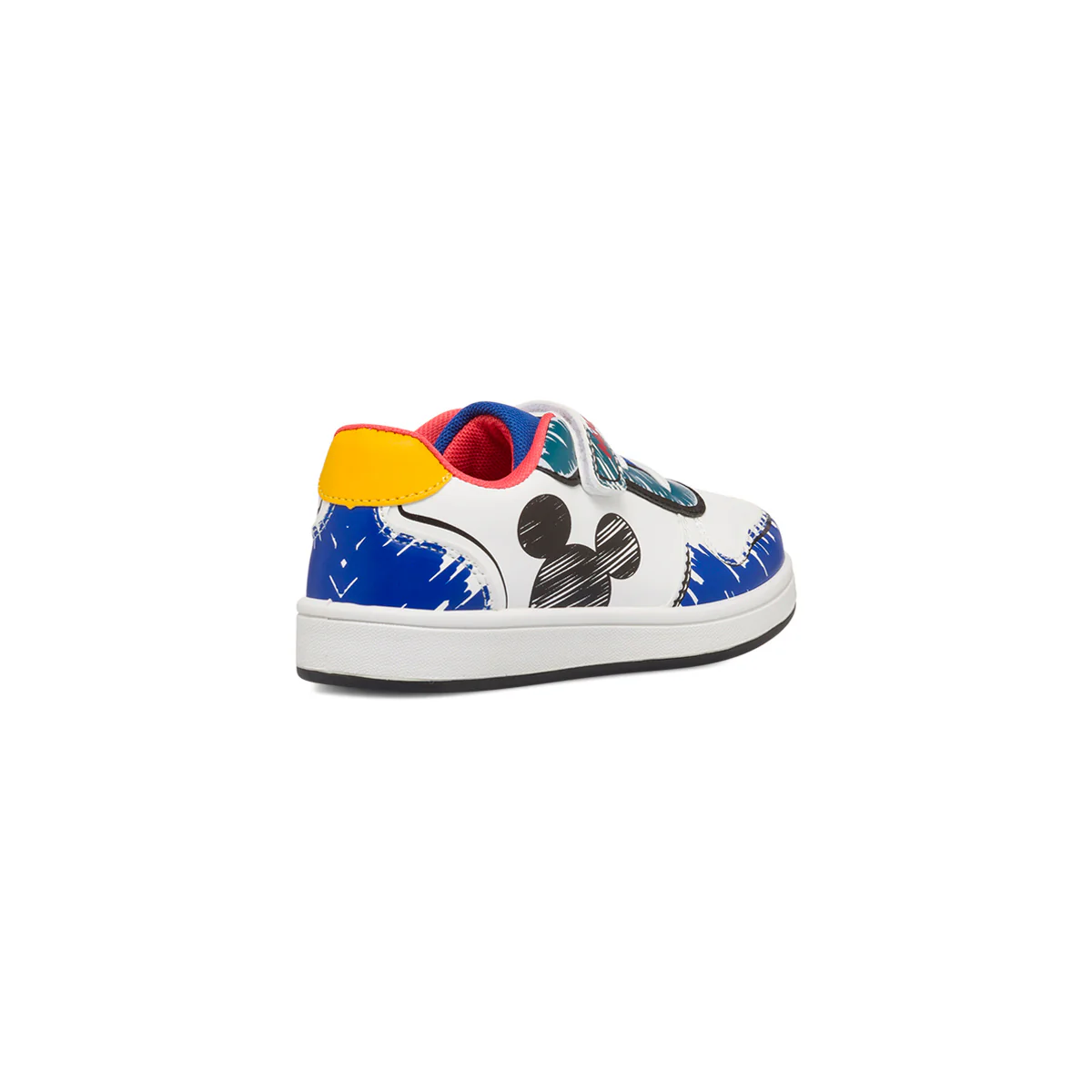 Sneakers primi passi bianche da bambino con stampa effetto pennarello Mickey Mouse - Image 3