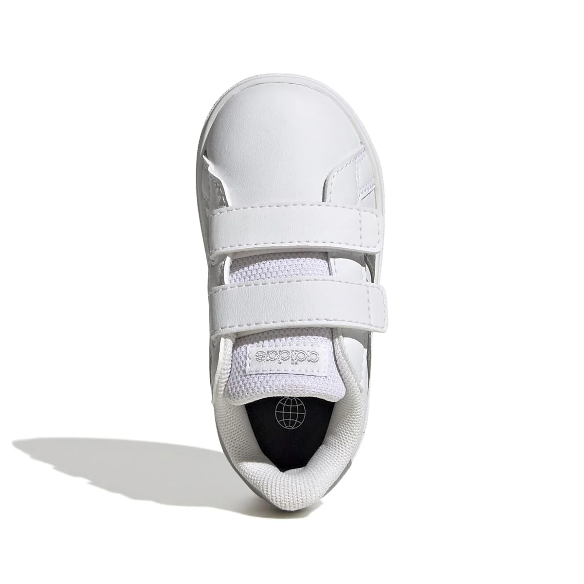 Sneakers primi passi bianche da bambino con strisce a contrasto adidas Grand Court 2.0 Cf I - Image 2