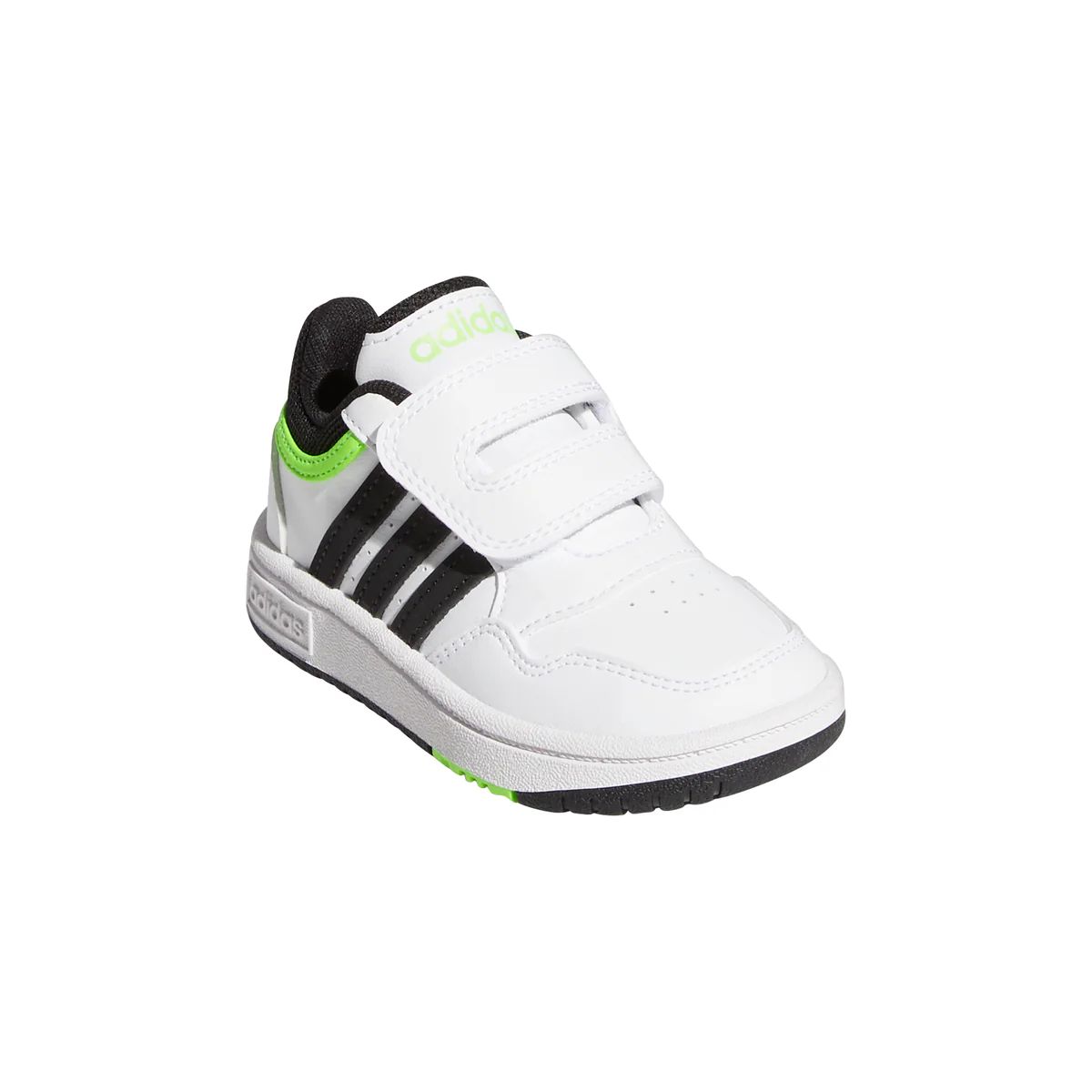 Sneakers primi passi bianche da bambino con strisce a contrasto adidas Hoops 3.0 - Image 2