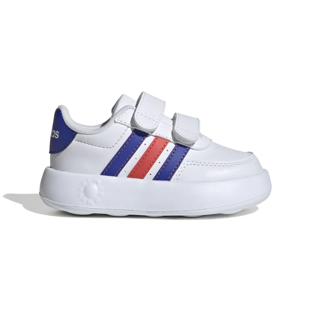 Sneakers primi passi bianche da bambino con strisce blu e rosse adidas Breaknet 2.0 CF I