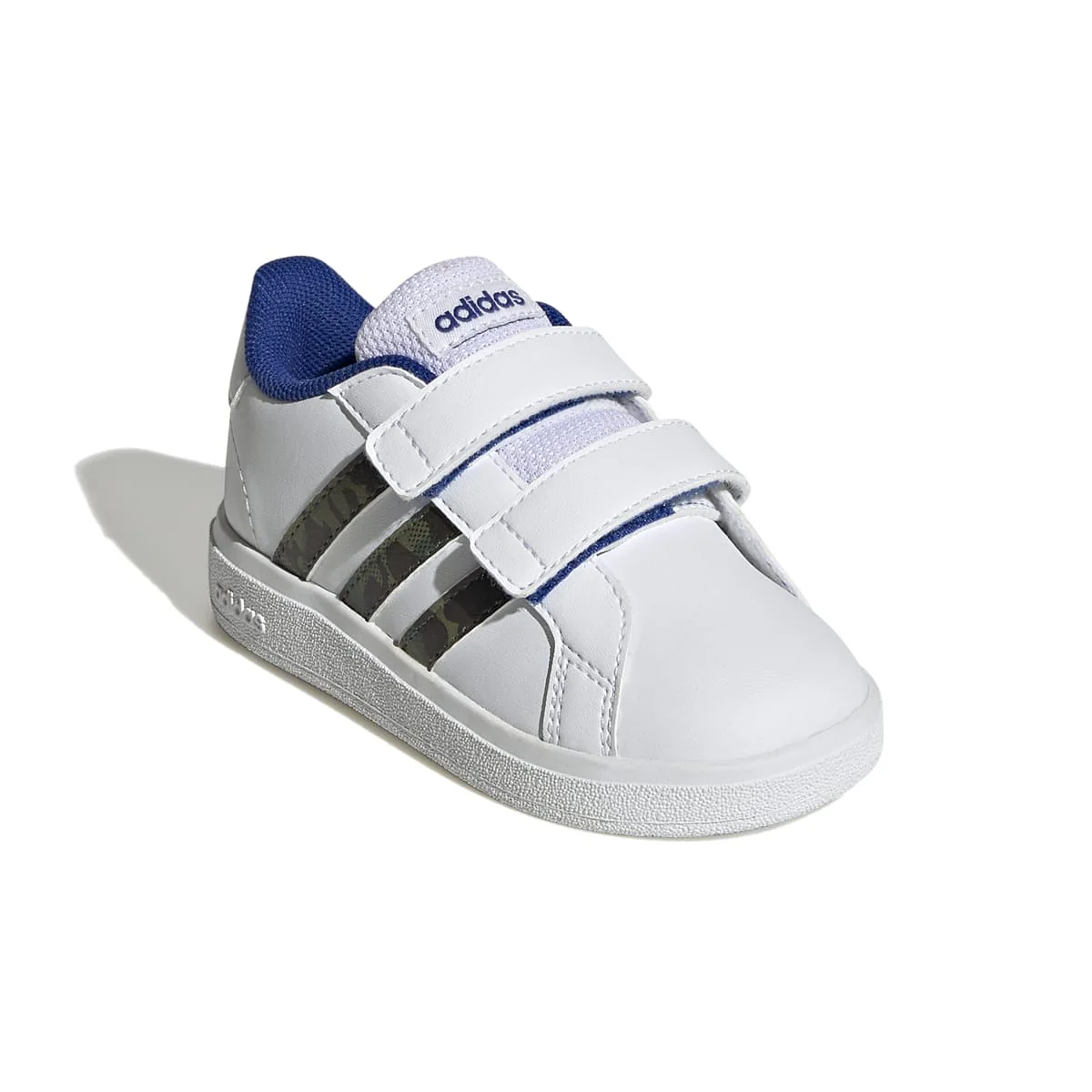 Sneakers primi passi bianche da bambino con strisce camouflage adidas Grand Court 2.0 Cf I - Image 5