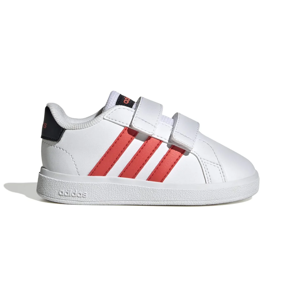 Sneakers primi passi bianche da bambino con strisce laterali rosse adidas Grand Court 2.0 CF - Image 2