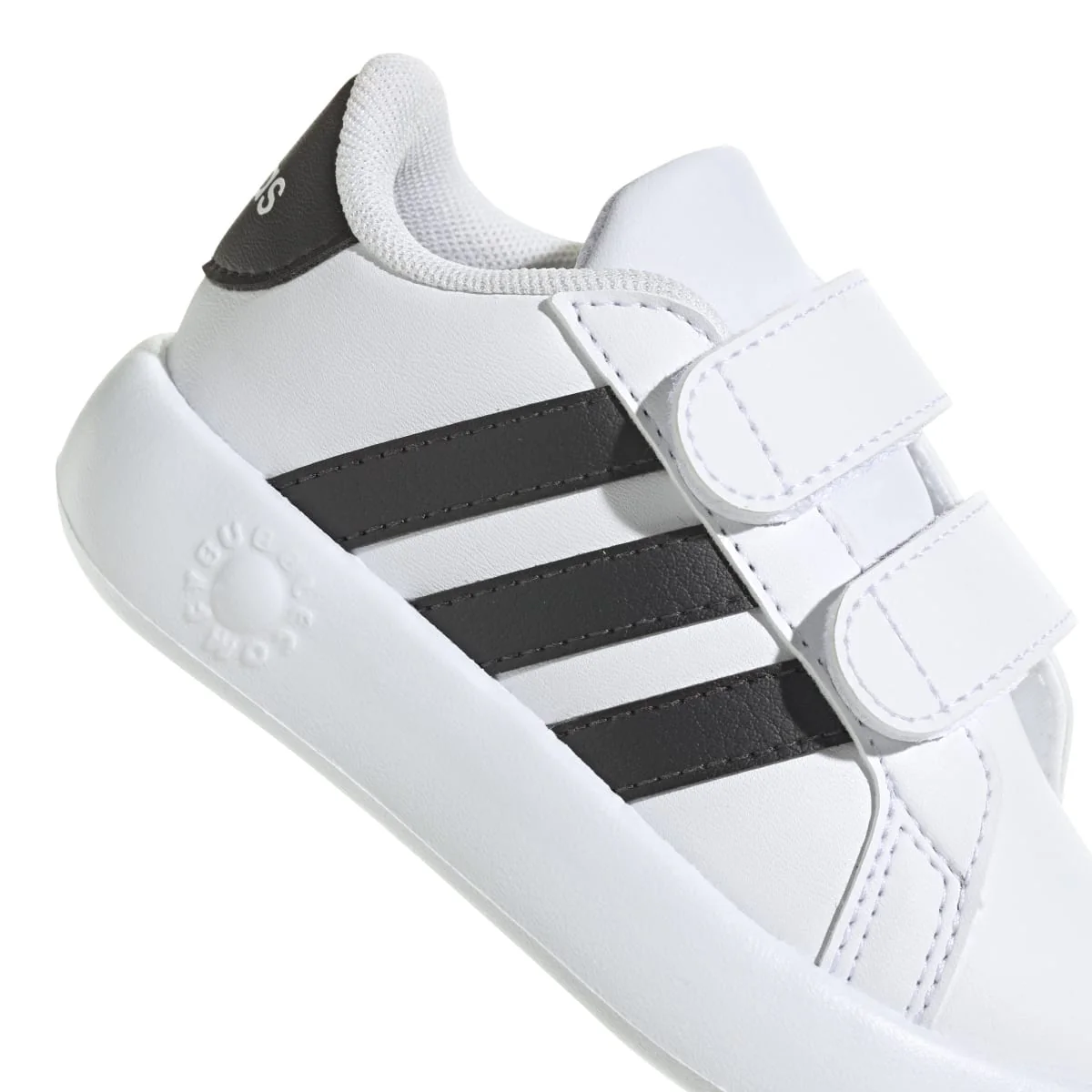 Sneakers primi passi bianche da bambino con strisce nere adidas Grand Court 2.0 CF I - Image 9