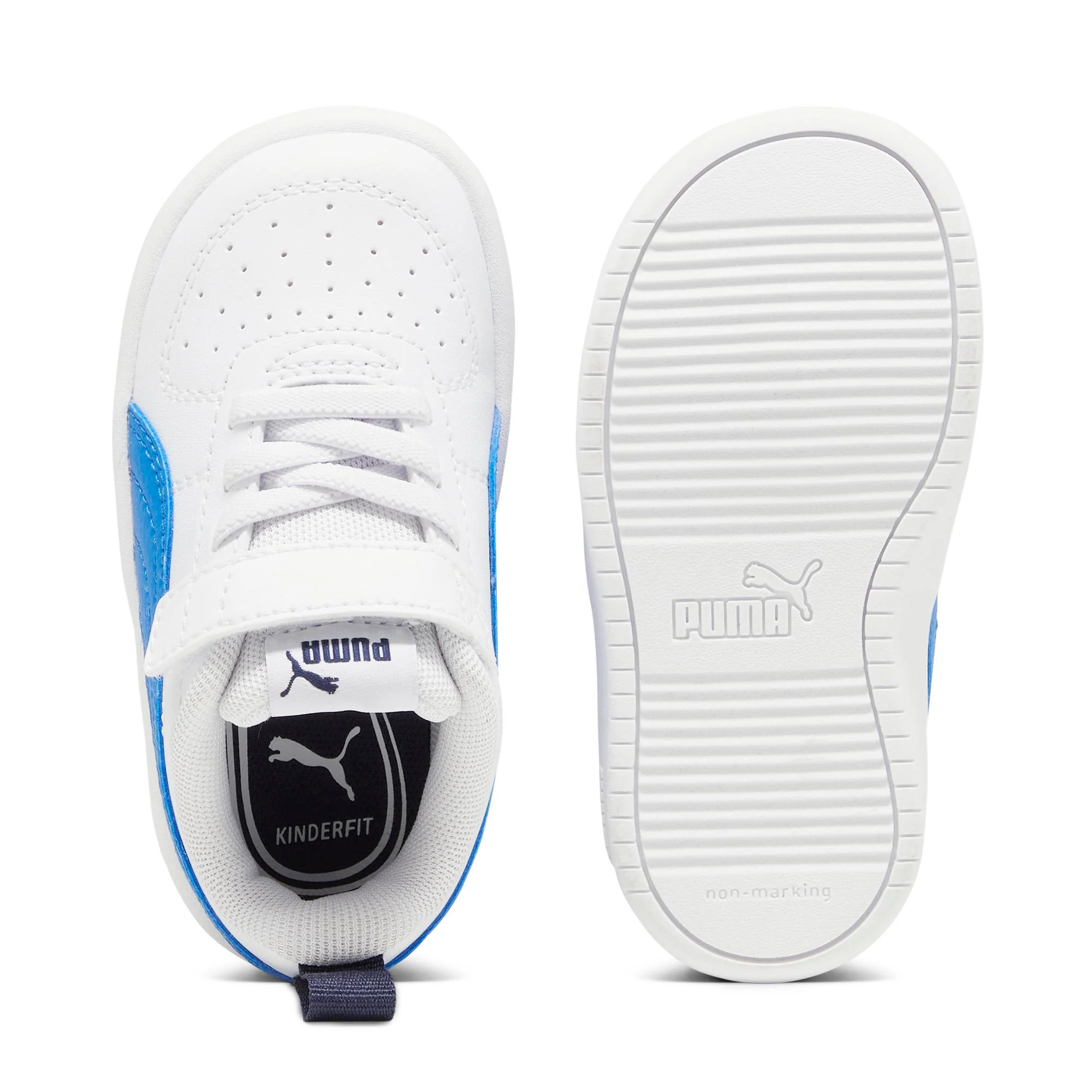 Sneakers primi passi bianche da bambino con striscia a contrasto Puma Rickie AC Inf - Image 4