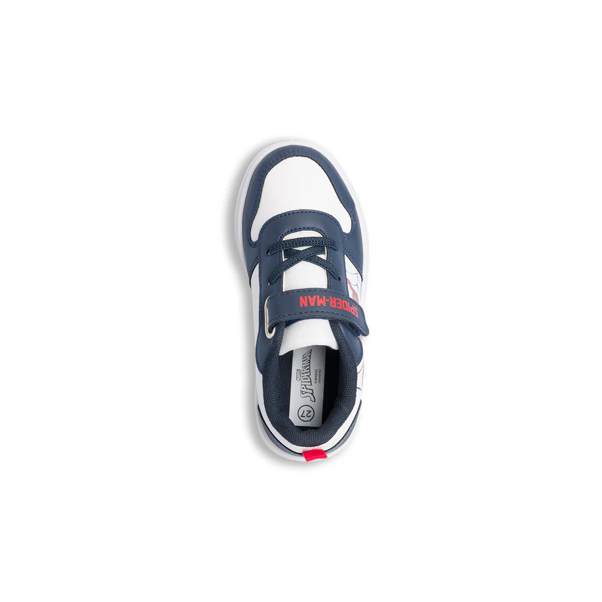 Sneakers primi passi bianche e blu da bambino con logo Spiderman - Image 5
