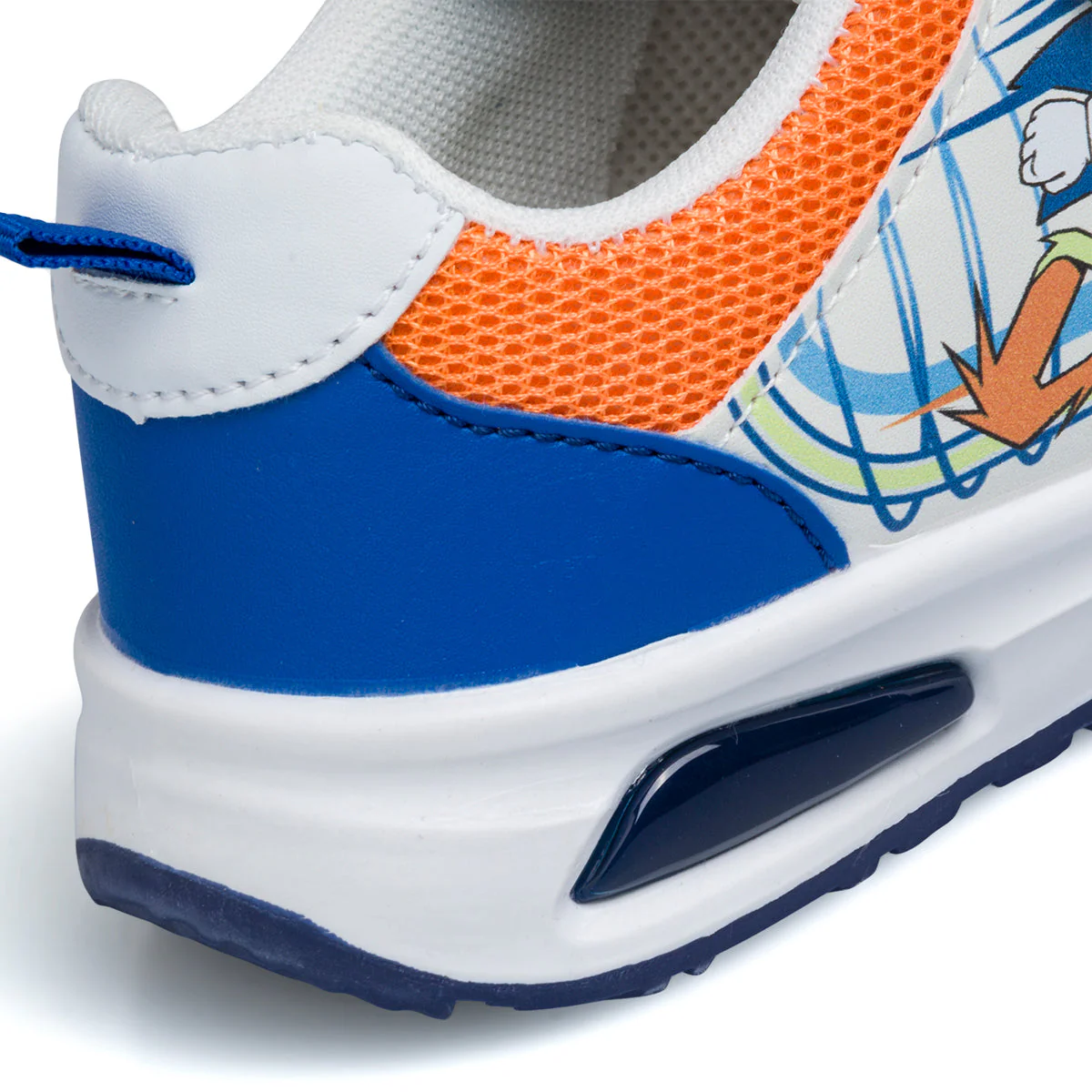 Sneakers primi passi bianche e blu da bambino con luci nella suola e stampa Sonic - Image 6