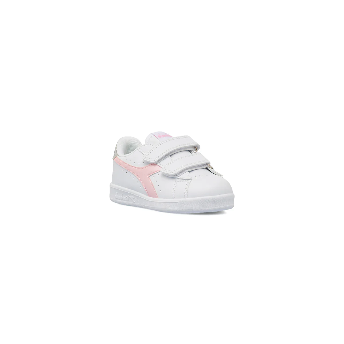 Sneakers Primi passi bianche e rosa da Bambina con strappo Diadora - Image 2