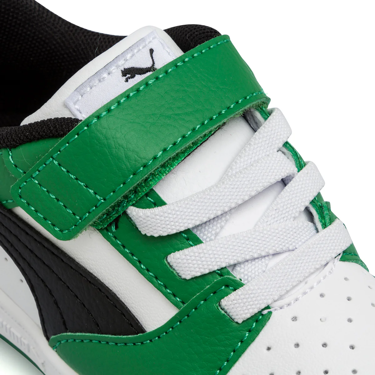Sneakers primi passi bianche e verdi da bambino Puma Rebound V6 Lo AC+ Inf - Image 7
